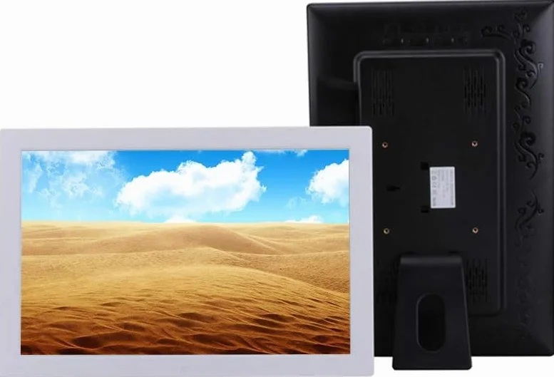 17-calowa cyfrowa ramka na zdjęcia o wysokiej rozdzielczości z 16 GB pamięci, elektroniczna ramka na albumy fotograficzne, elektroniczna ozdoba, maszyna do reklamy komercyjnej (biała)