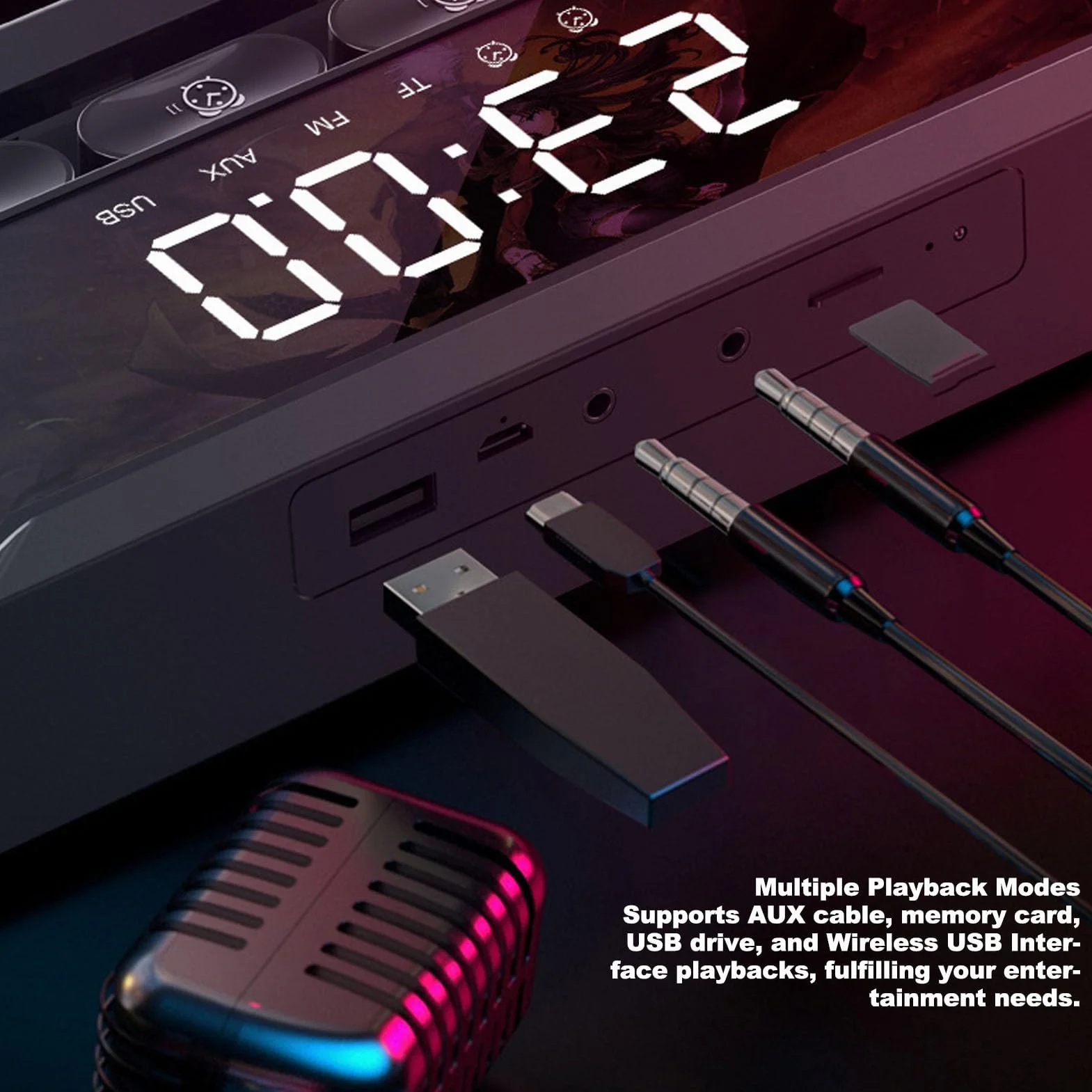 Głośniki do Gier 3600 MAh RGB, Wiele Trybów Odtwarzania Głośnik Komputerowy z Oświetleniem RGB, Unikalny System Głośników Komputerowych w Kształcie Klawiatury do Laptopów PC