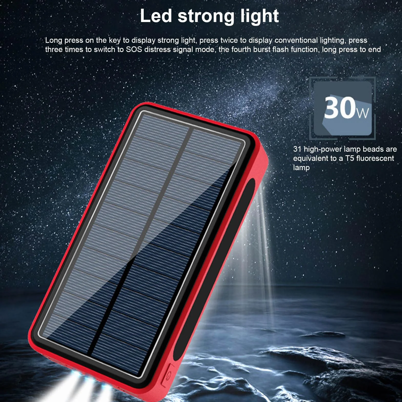 Przenośna ładowarka Power Bank, wytrzymała ładowarka zapasowa | baterii, solarna ładowarka do telefonu komórkowego, ładowarka do paneli słonecznych | ładowarka solarna do kamery zewnętrznej