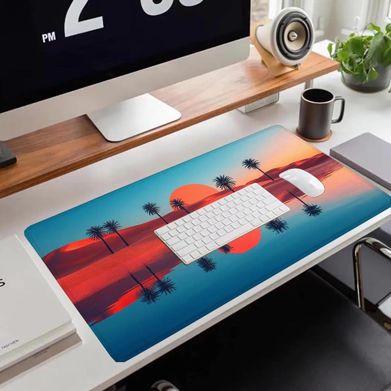 Gamingowa podkładka pod mysz 1200 x 600 x 3 mm, XXL, wodoszczelna, odporna na ścieranie, z przyszytymi krawędziami, niebieska, podkładka na biurko, poprawia prędkość i precyzję pod laptopa, komputer