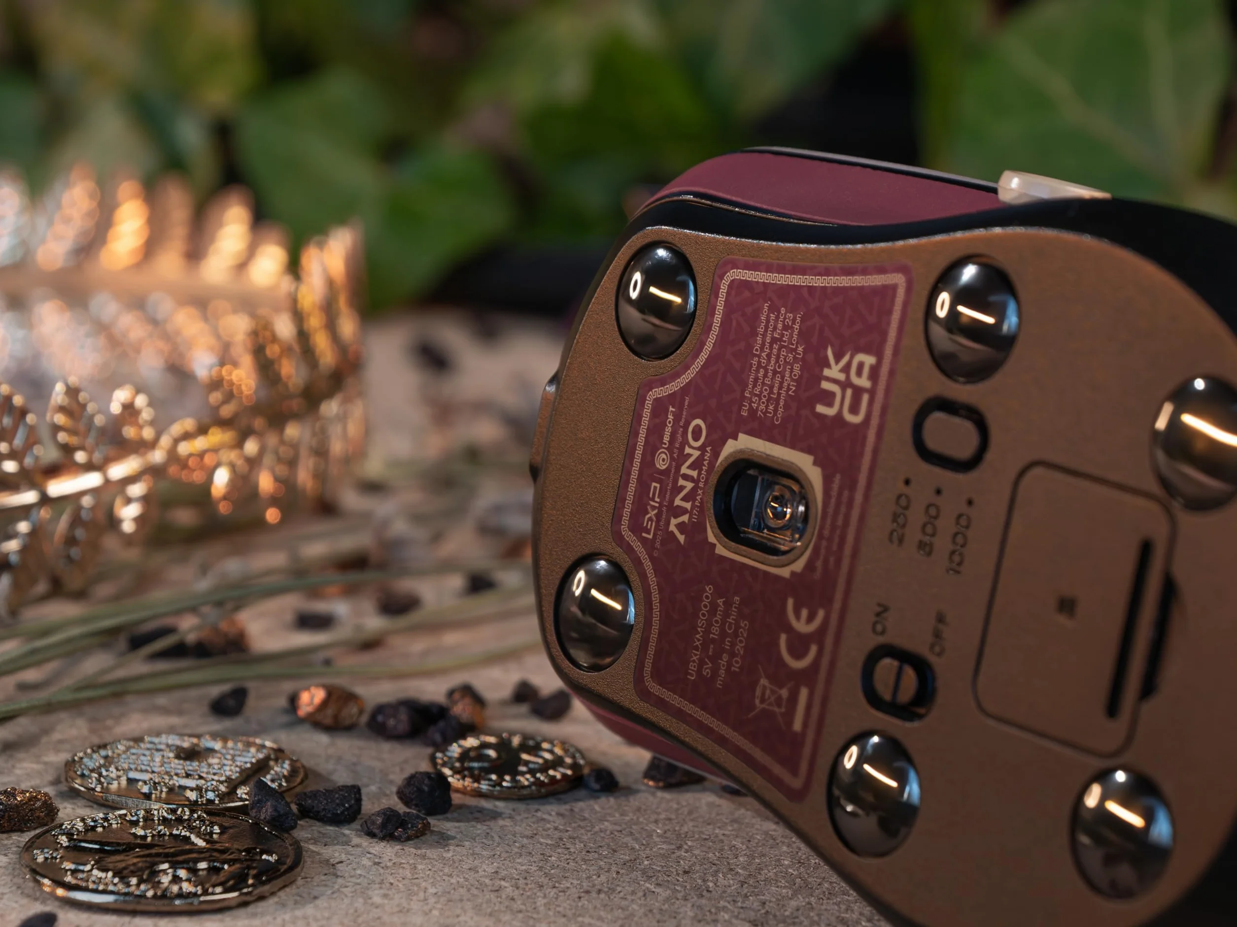 Lexip Anno 117 Pax Romana bezprzewodowa mysz do gier, joystick 3D, podkładki ceramiczne z niestandardową podkładką pod mysz (35 x 25 cm)