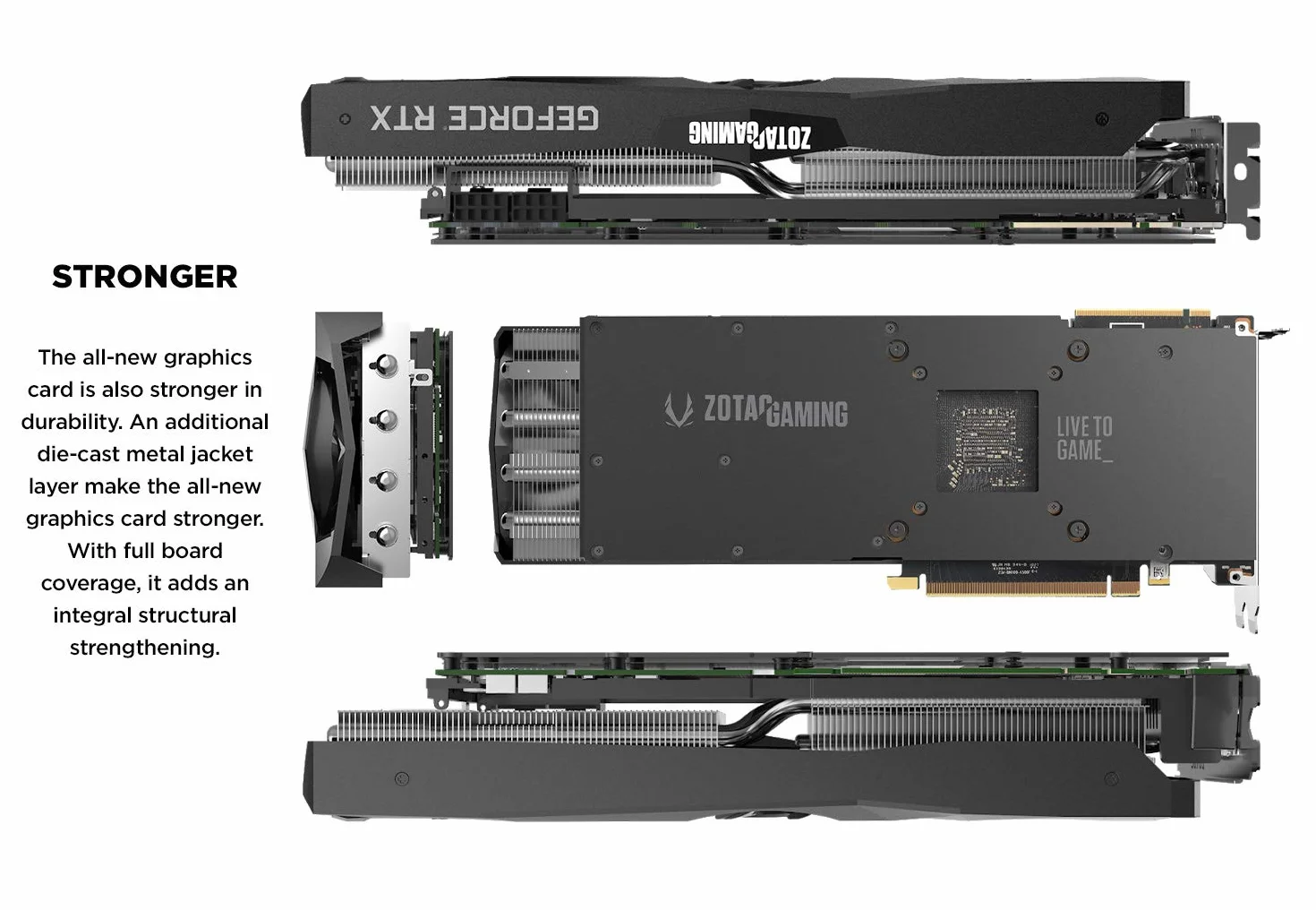 ZOTAC GAMING GeForce RTX 2080 Ti potrójny wentylator 11 GB GDDR6 352-bit SPECTRA RGB LED metalowa karta graficzna z tyłu - ZT-T20810F-10P
