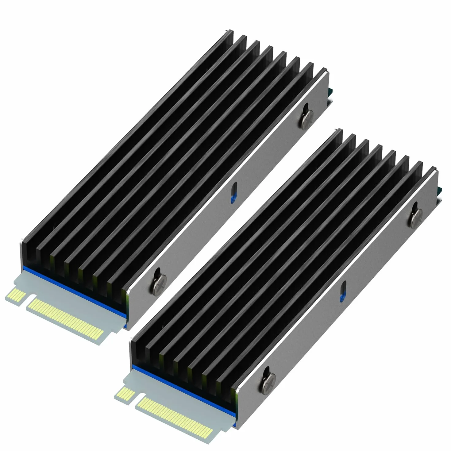 GLOTRENDS M.2 Radiator śrubami M.2 i podkładkami termicznymi do jednostronnych/dwustronnych dysków SSD M.2, instalacja w komputerach PC/PS5/PS5 Slim (2 opakowania)
