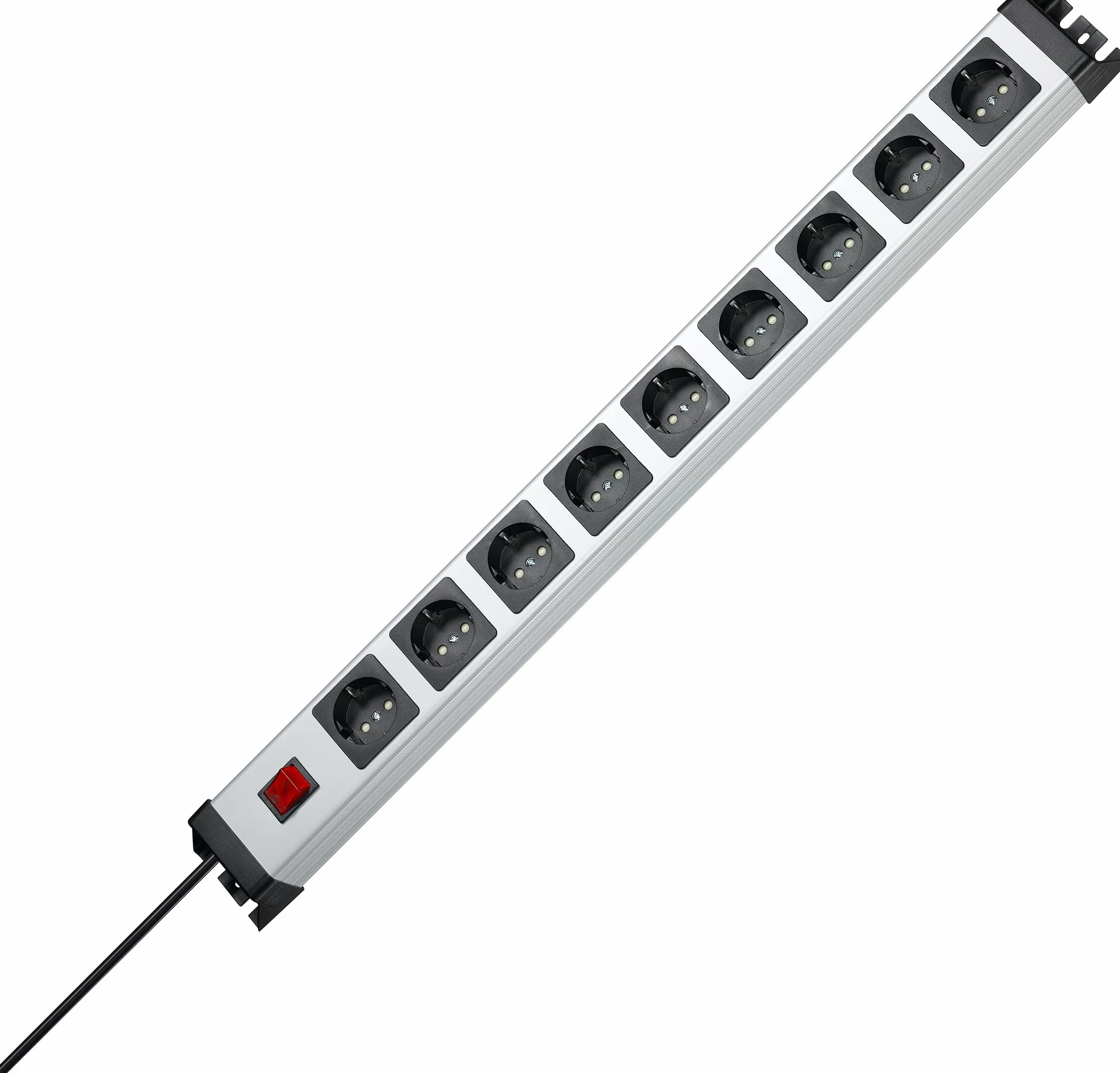 Kopp 227020018 Powerversal listwa zasilająca, 9 gniazd, z podświetlanym przełącznikiem, IP 20