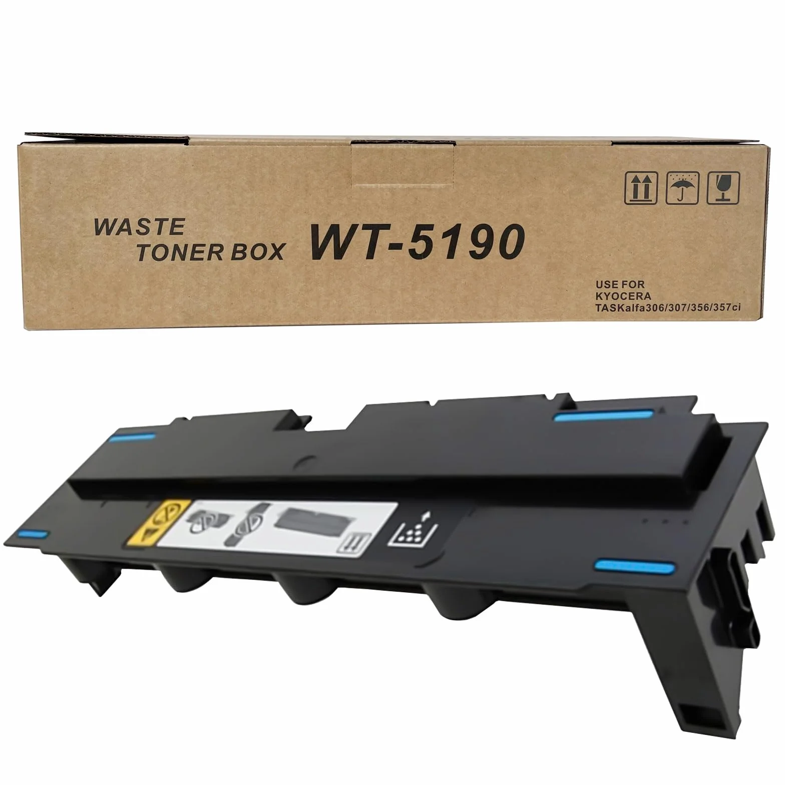 WT5190 pojemnik na zużyty toner kompatybilny z drukarkami Kyocera TASKalfa 306ci 307ci 308ci 356ci 358ci do drukarek WT-5190 1902R60UN0 (1 opakowanie, wydajność 44500)