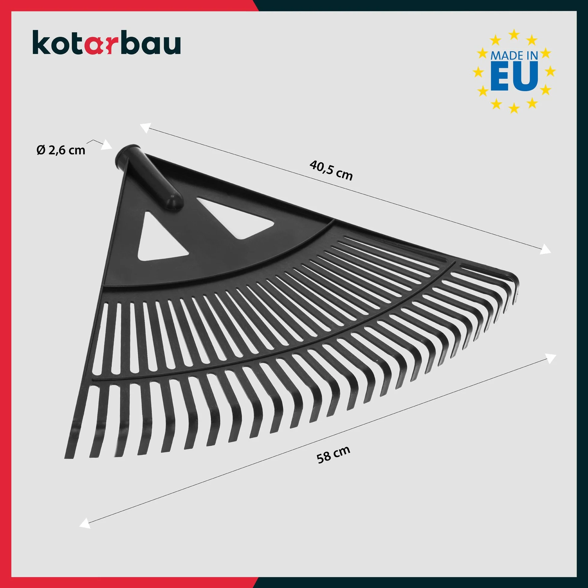 KOTARBAU® Grabie Wachlarzowe - 58 CM - Grabie do Liści Trawy - Plastikowe