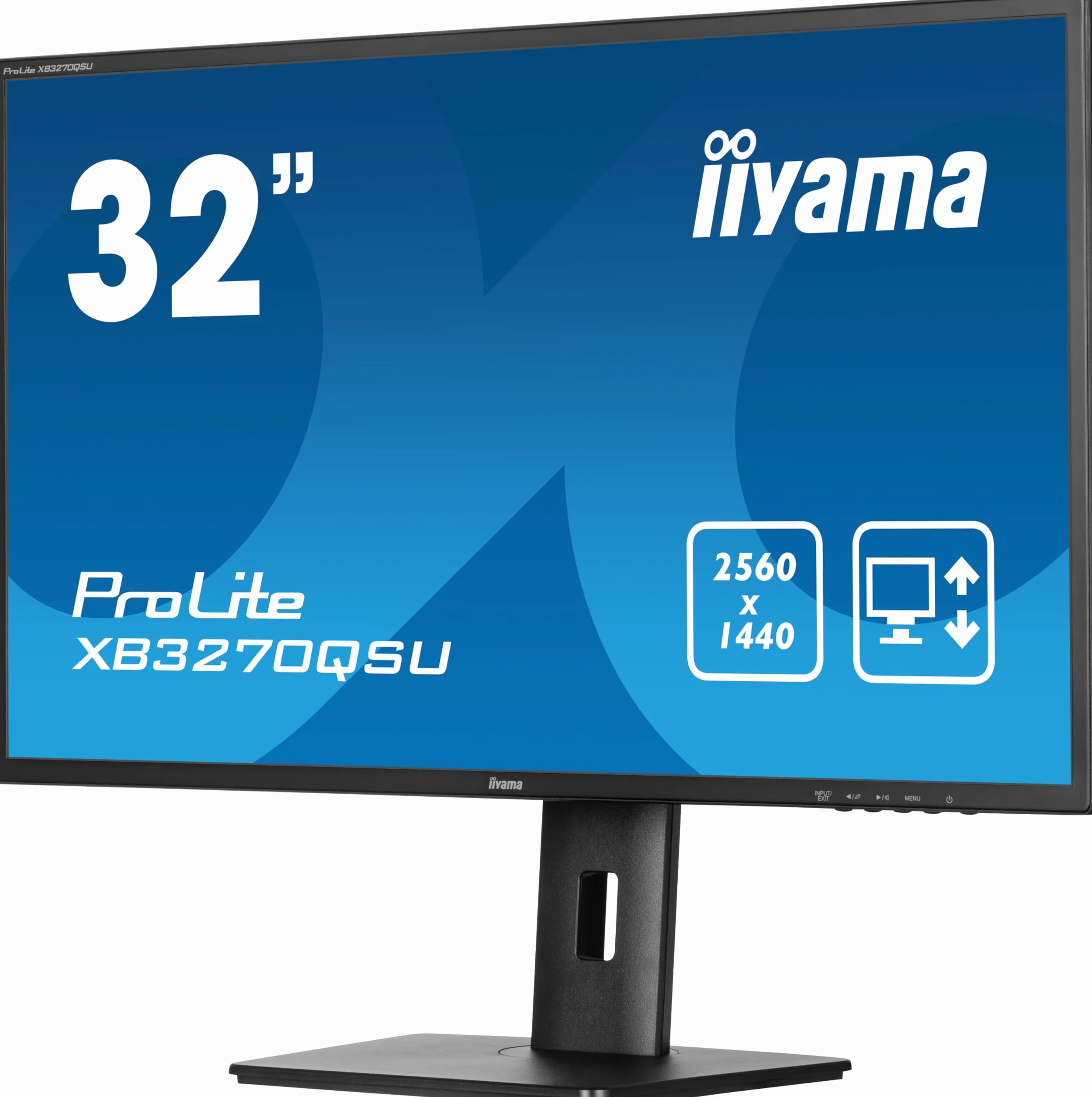iiyama Monitor biurkowy XB3270QSU-B1, 31,5", QHD LED, IPS, 2560 x 1440/100Hz, 1H1DP, HAS, czarny