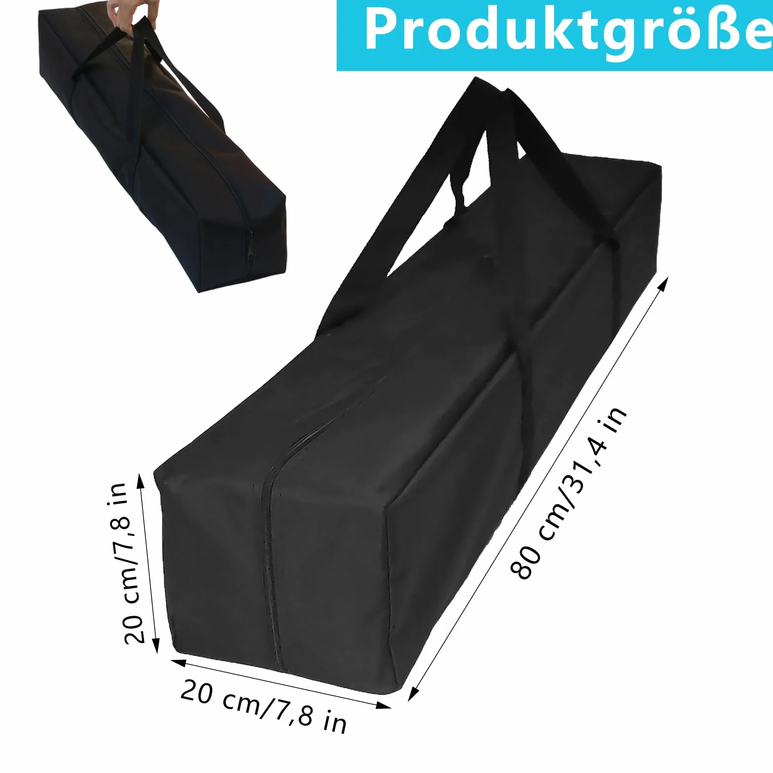 Torba na namiot, torba na statyw, torba na parasol, stojak na światło, torba do noszenia, torebka na statyw, przenośna torba na drążek namiotu, na mikrofon, czarny, 80x20x20CM, Klasyk