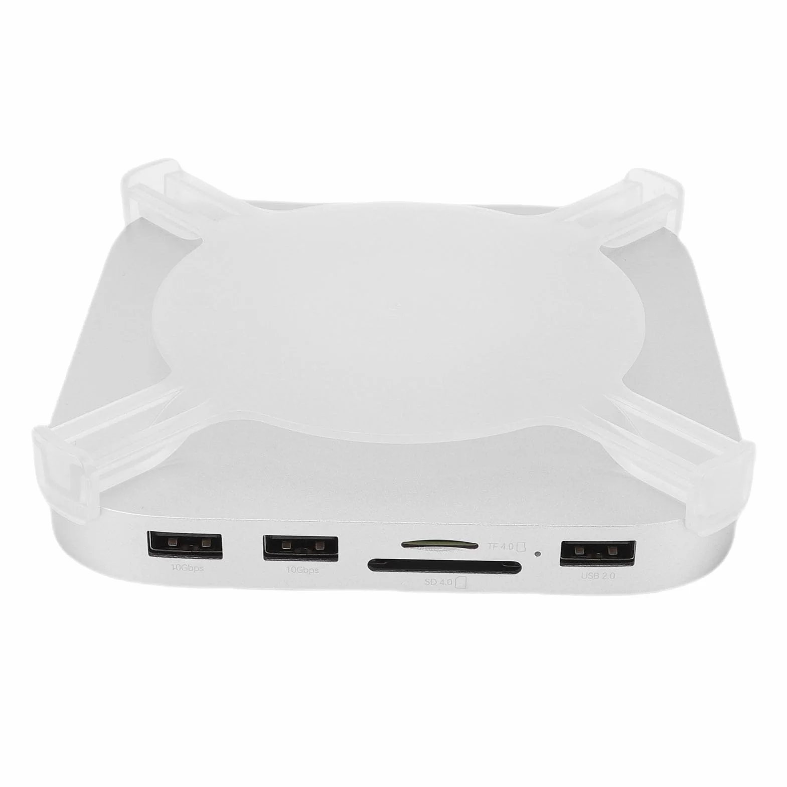 Asixxsix Stacja Dokująca Mini M4, Aluminiowy Koncentrator 7 w 1 z obsługą Obudowy Dysku SSD M.2 NVMe 2230 2242 2260 2280 Do 16 TB, Mini Stacja Dokująca z Hostem USB C 10 Gb/s i Gniazdem Karty Pamięci