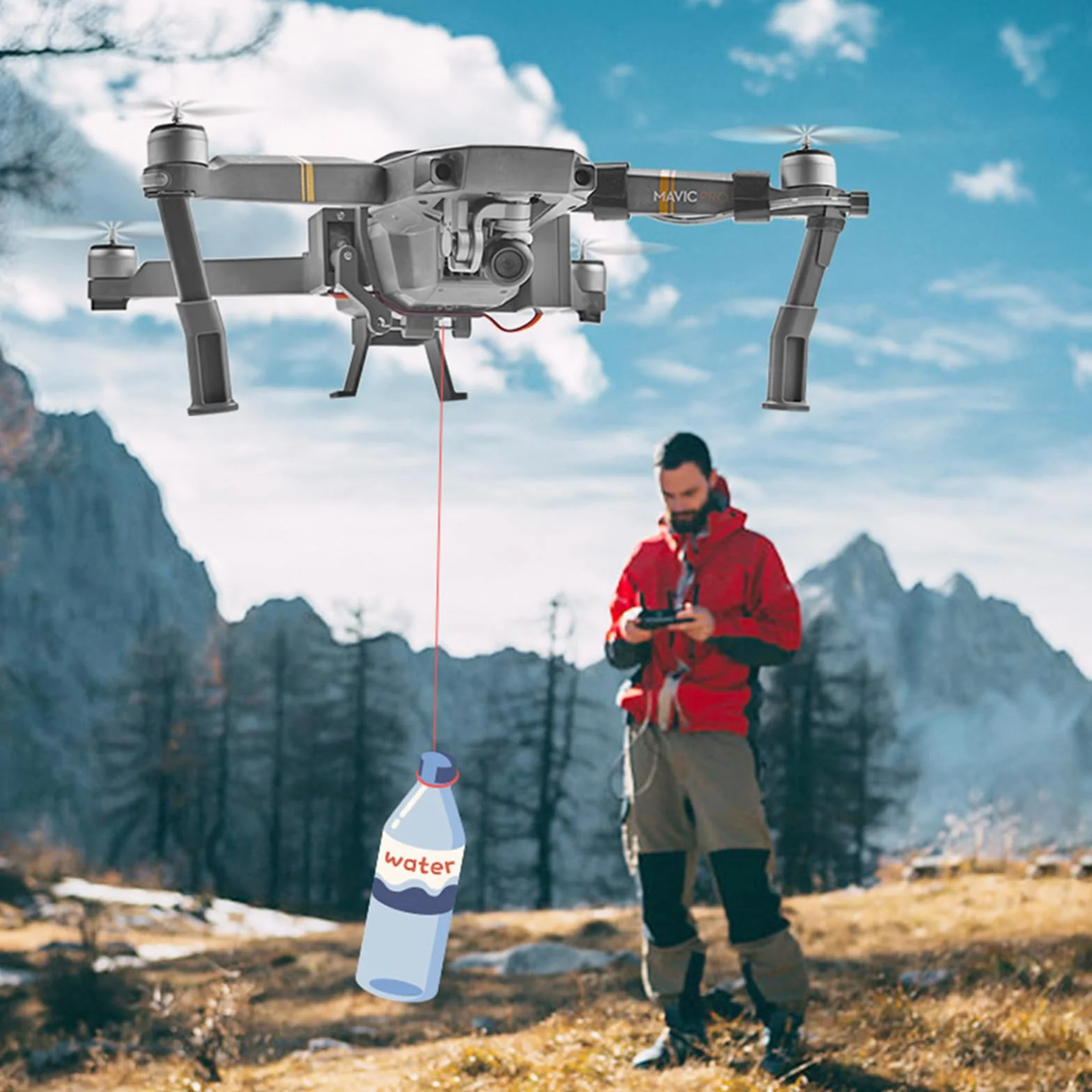 System zrzutu drona z podwoziem do DJI Mavic Pro światłoczuły miotacz transport dostawa ładunek urządzenie do zrzucania powietrza rozszerzone nogi