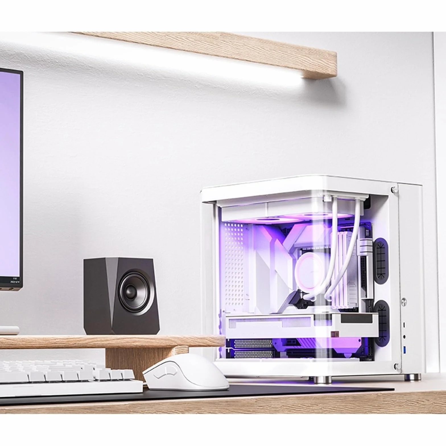 TK-1 2.0 Ver M-ATX podwozie pokój z widokiem na morze aluminiowy statek kosmiczny kabina ryba tył woda chłodzenie komputer do gier PC