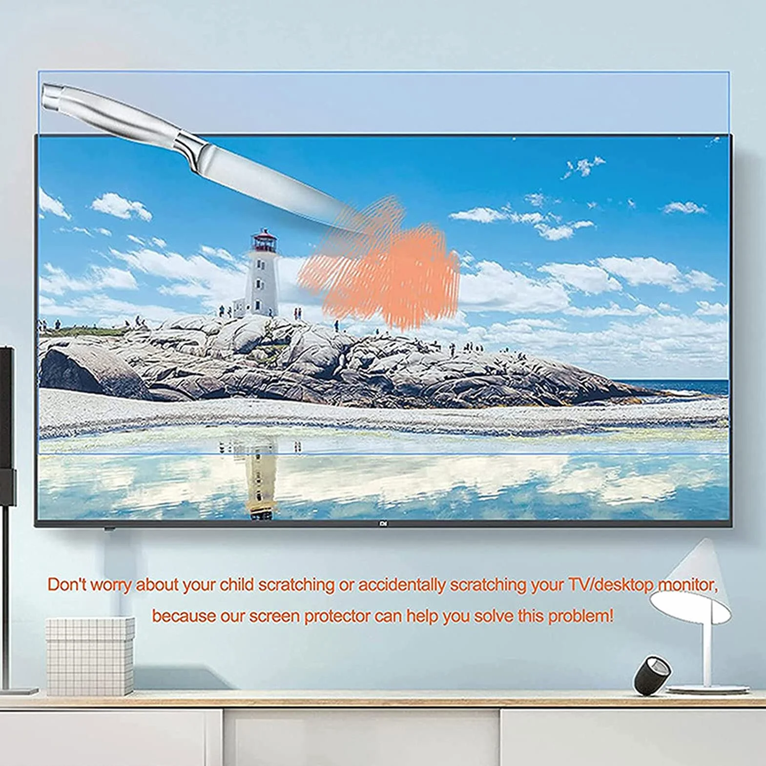 matowa folia ochronna, Folia ochronna na ekran telewizora 32-75 cali, matowa, z filtrem(47"(1044 * 590mm))