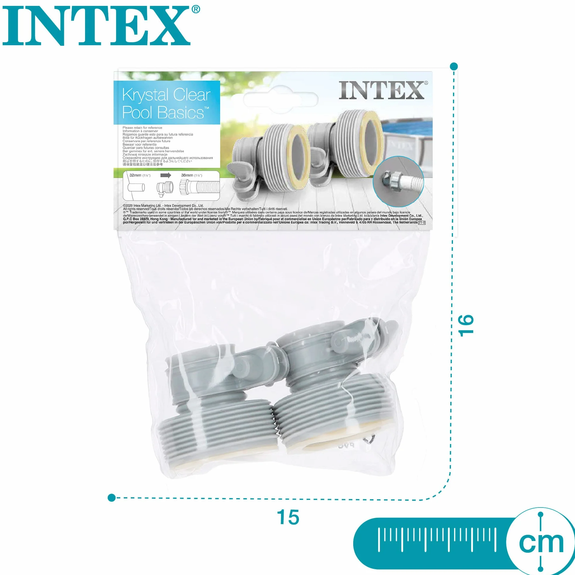 Intex Adapter Typu B do Pomp 2 Sztuki Szary 29061