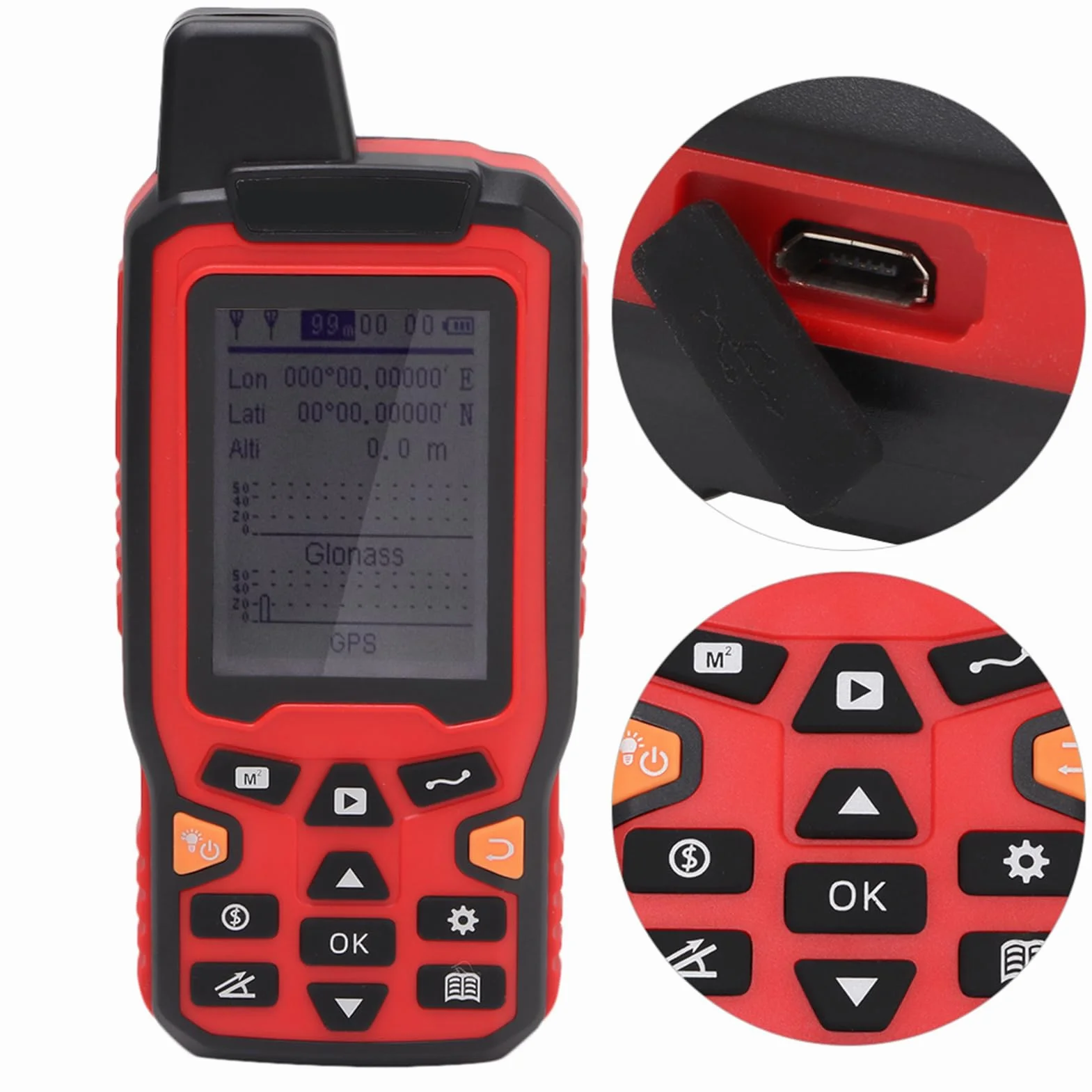 Keenso ZL-180 GPS Handheld Navigation Track Obszar Torta z Wyświetlaczem w Czasie Rzeczywistym i Akumulatorami o Dużej Pojemności, Idealny dla Geoderzy i Przygody na świeżym Powietrzu (wtyczka UE)