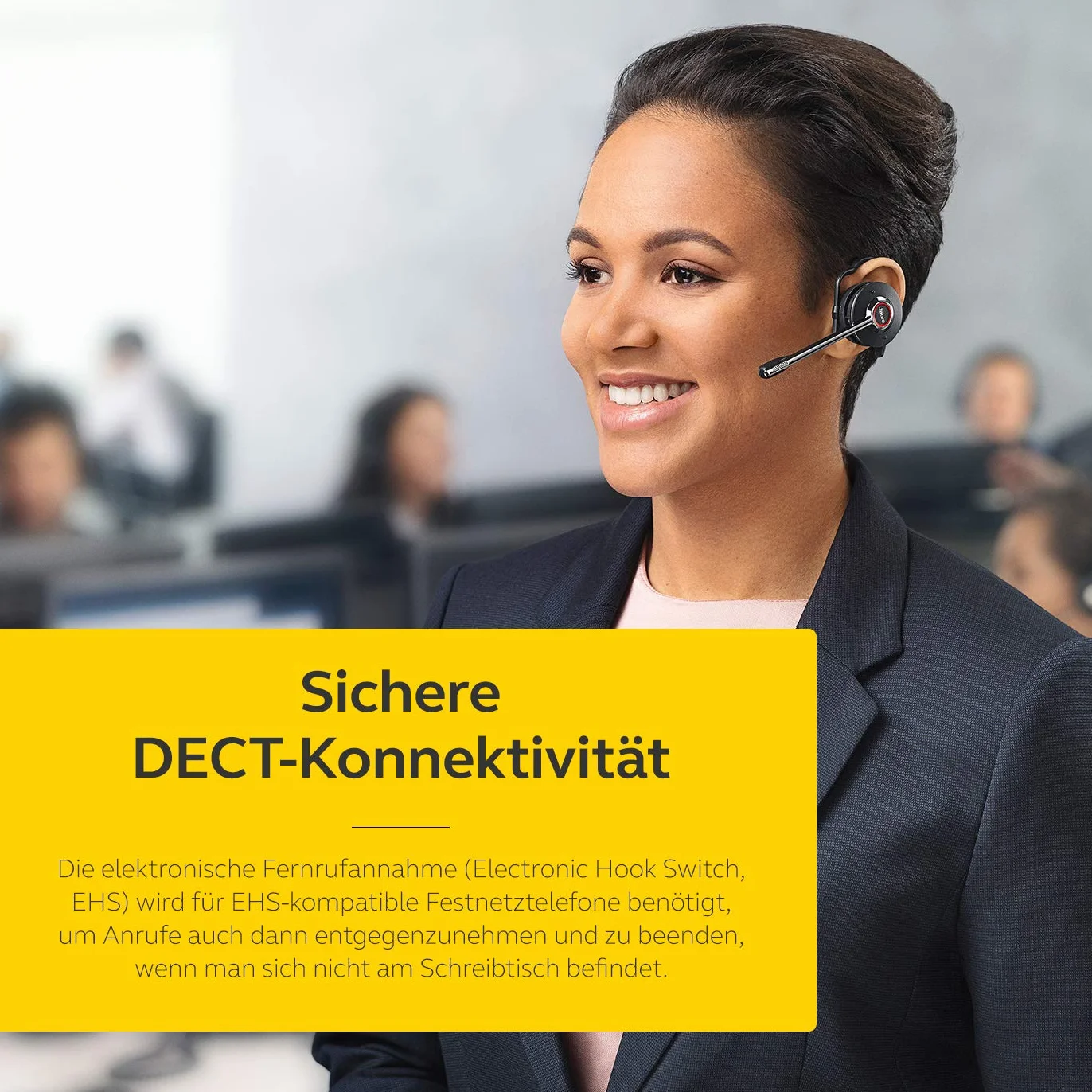 Jabra Engage 75 On-Ear Dect Convertible Headset - certyfikowane przez Skype for Business bezprzewodowe słuchawki z redukcją szumów do telefonów stołowych i Softphones - czarne