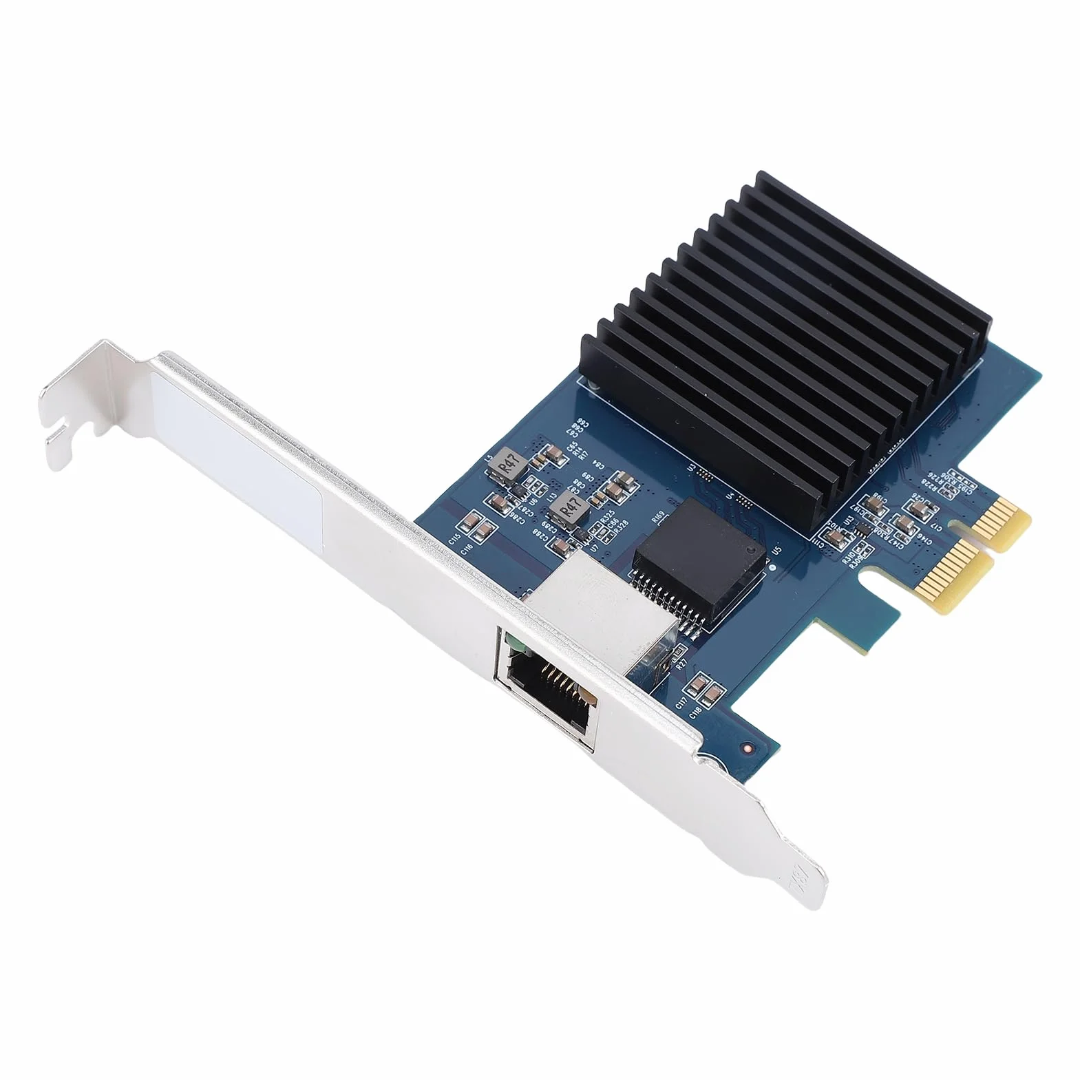 Goshyda Karta Sieciowa PCIE 4.0 10 Gb/s, Adapter Ethernet RTL8127, Porty RJ45 dla Serwera Stacjonarnego Linux, 6 Prędkości 10 G/5G/2,5 G/1G/100m/10mbps