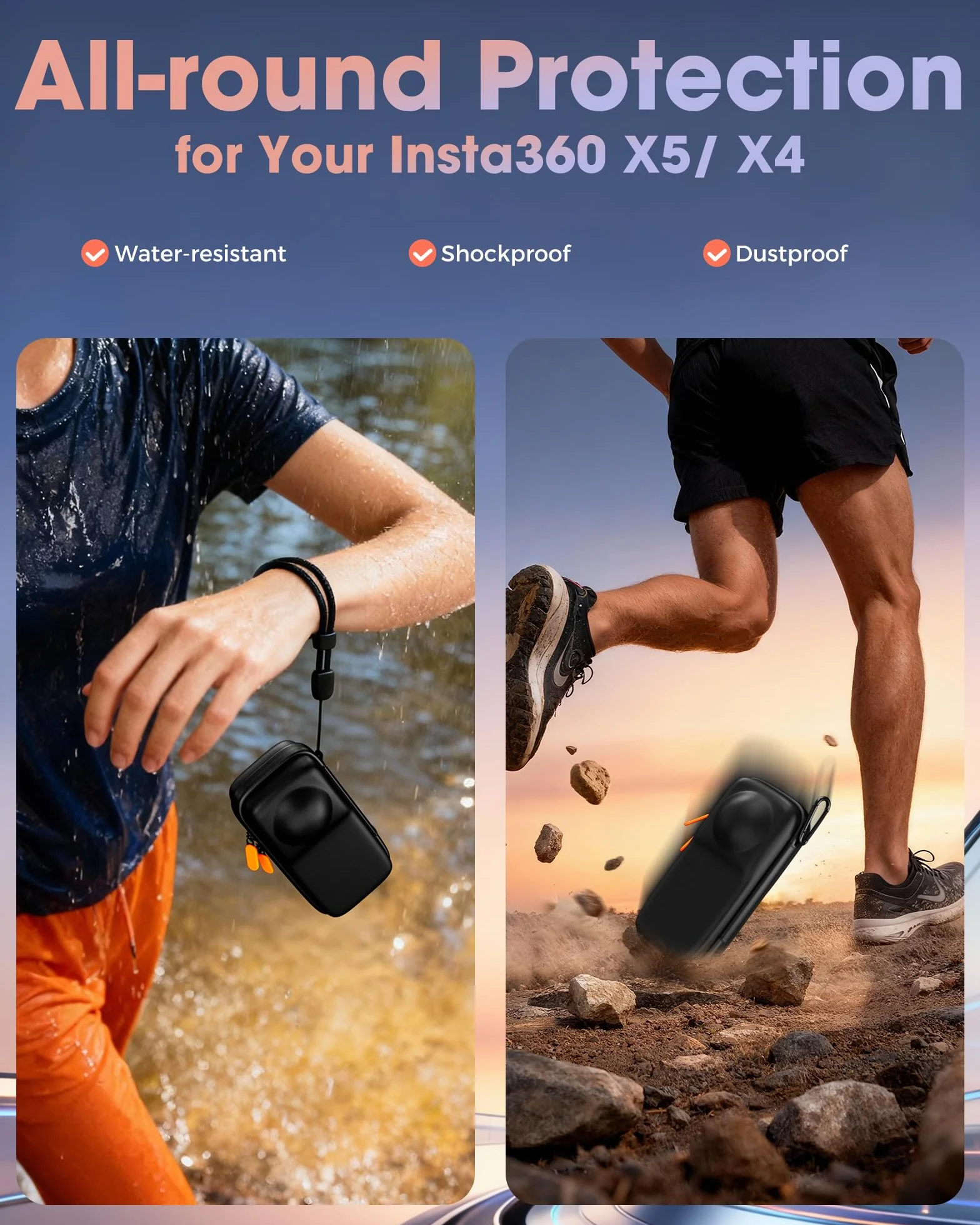 ProCase Futerał ochronny do Insta360 X5 X4, twardy etui podróżny z paskiem