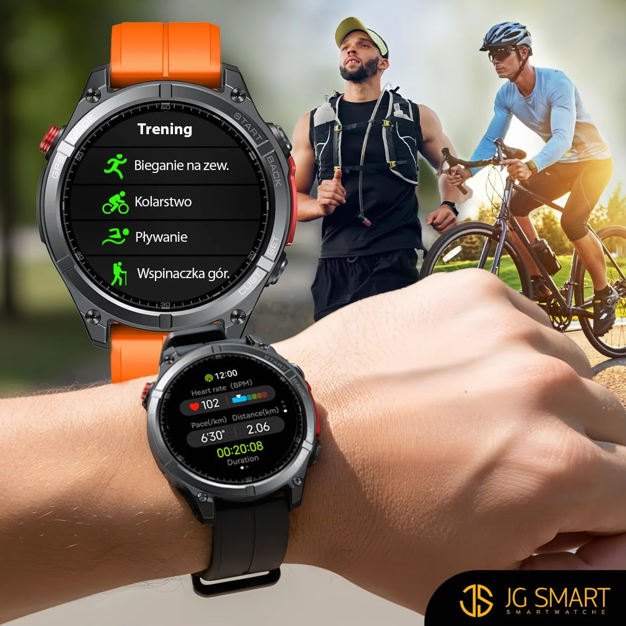 SMARTWATCH MĘSKI GPS PŁYWANIE WODOODPORNY 5 ATM SEN puls ROZMOWY + 3PASKI