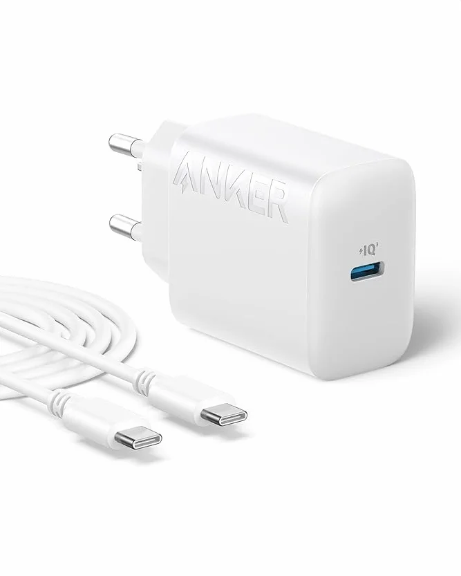 Anker Ładowarka ścienna 20 W USB-C kompatybilna iPhone 16/15/Pro/Pro Max iPad Pro 12.9/11 Air 5 z kablem 150 cm