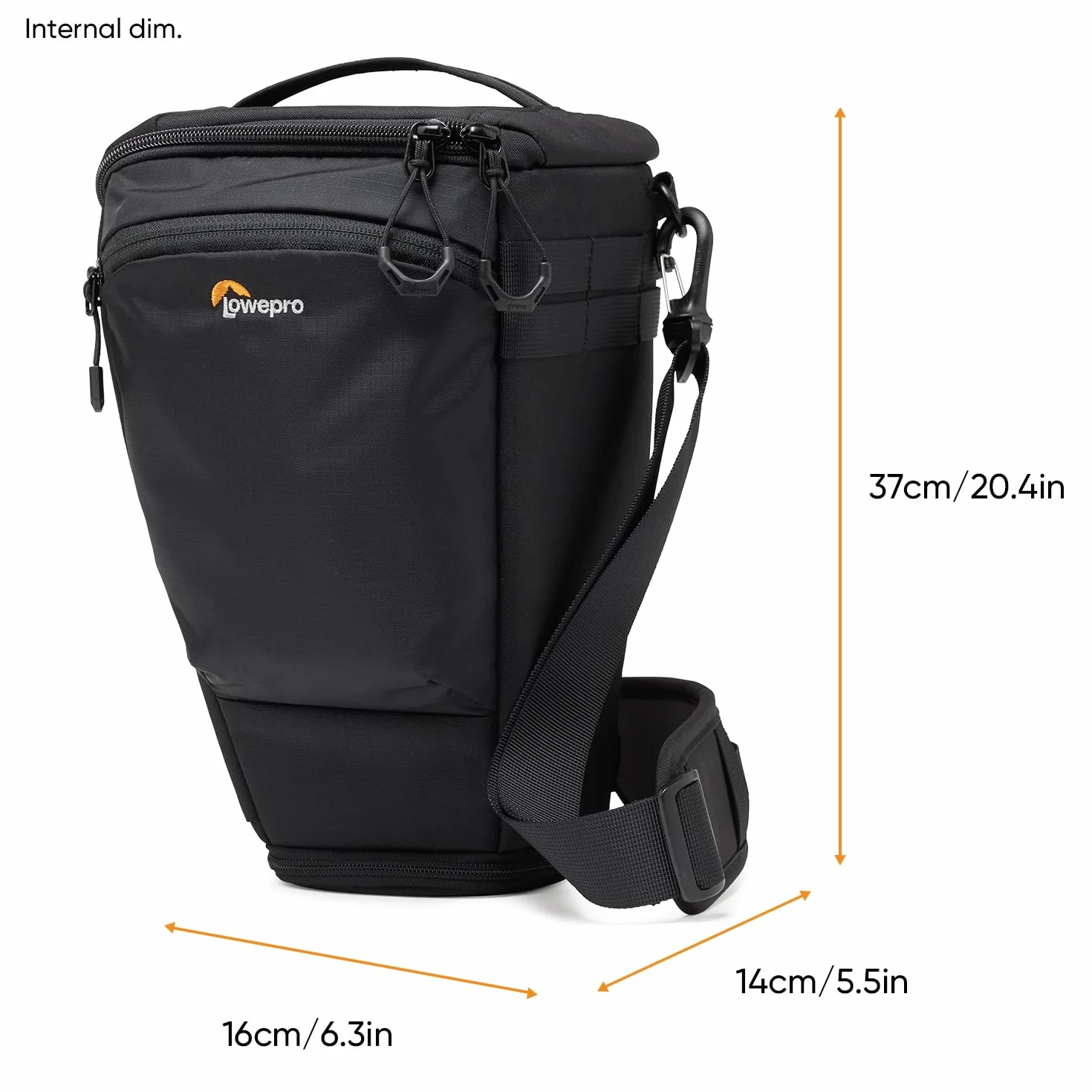 Lowepro ProTactic TLZ 75 Pro AW III torba na aparat fotograficzny Toploader do lustrzanek bezlusterkowych, obj. 6 l, wym. : 37 x 14 x 16 cm, do aparatów z założonym obiektywem, modułowa torba na