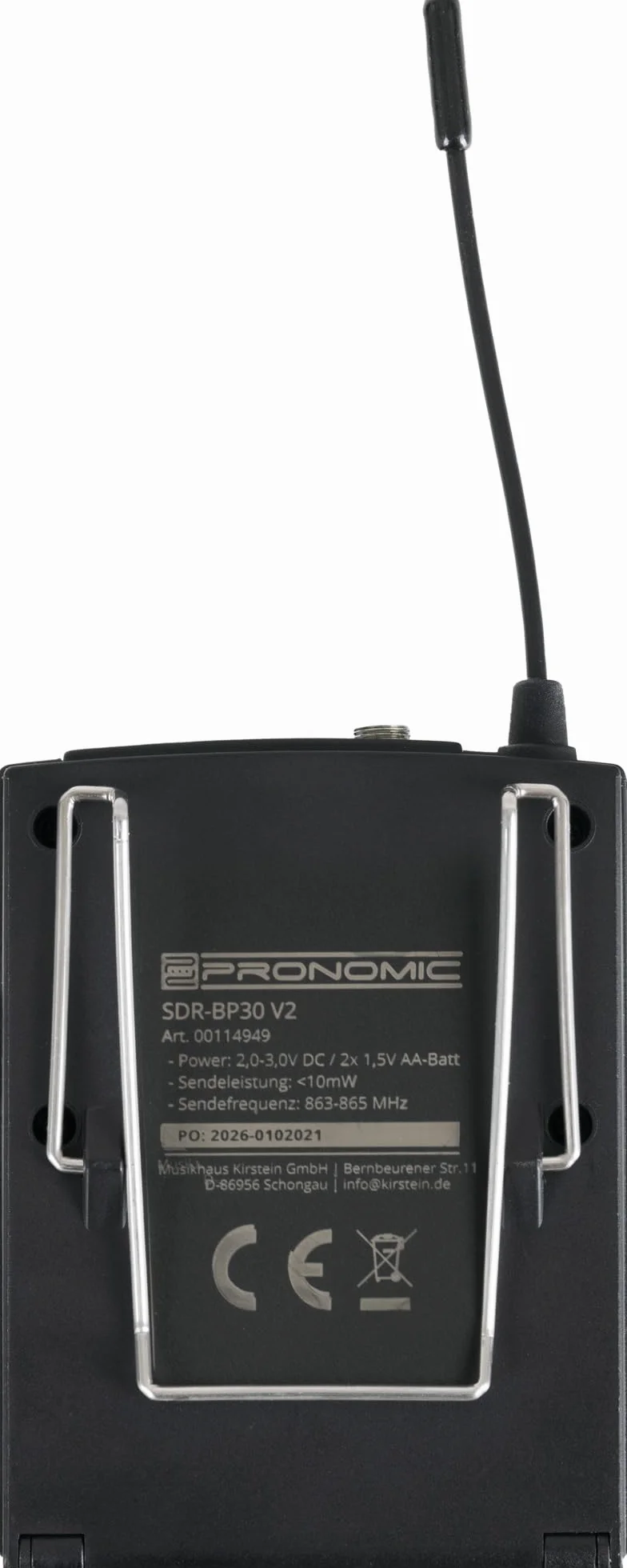 Pronomic Silent Disco V2 SDR BP30 Bodypack Receiver zestaw 25 odbiorników radiowych 863-865 MHz – kompatybilny z nadajnikami Silent Disco – do własnych słuchawek – zasięg do 100 m – czarny