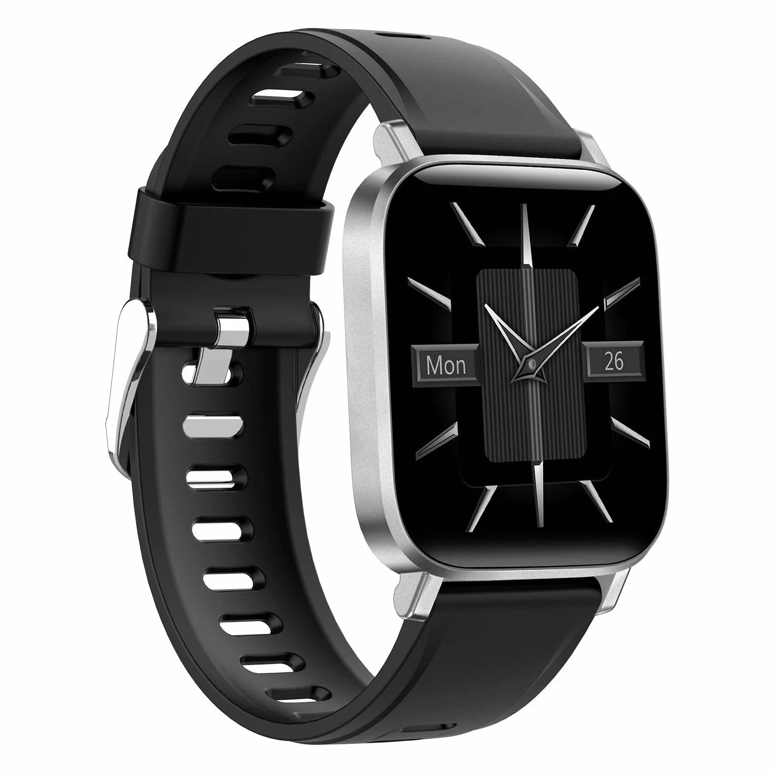Inteligentny zegarek na Androida iOS Inteligentne zegarki dla mężczyzn Kobiety IP68 Wodoodporny smartwatch sportowy Monitor aktywności fizycznej Tętno Monitor snu Ekran dotykowy Czarny (czarny) little
