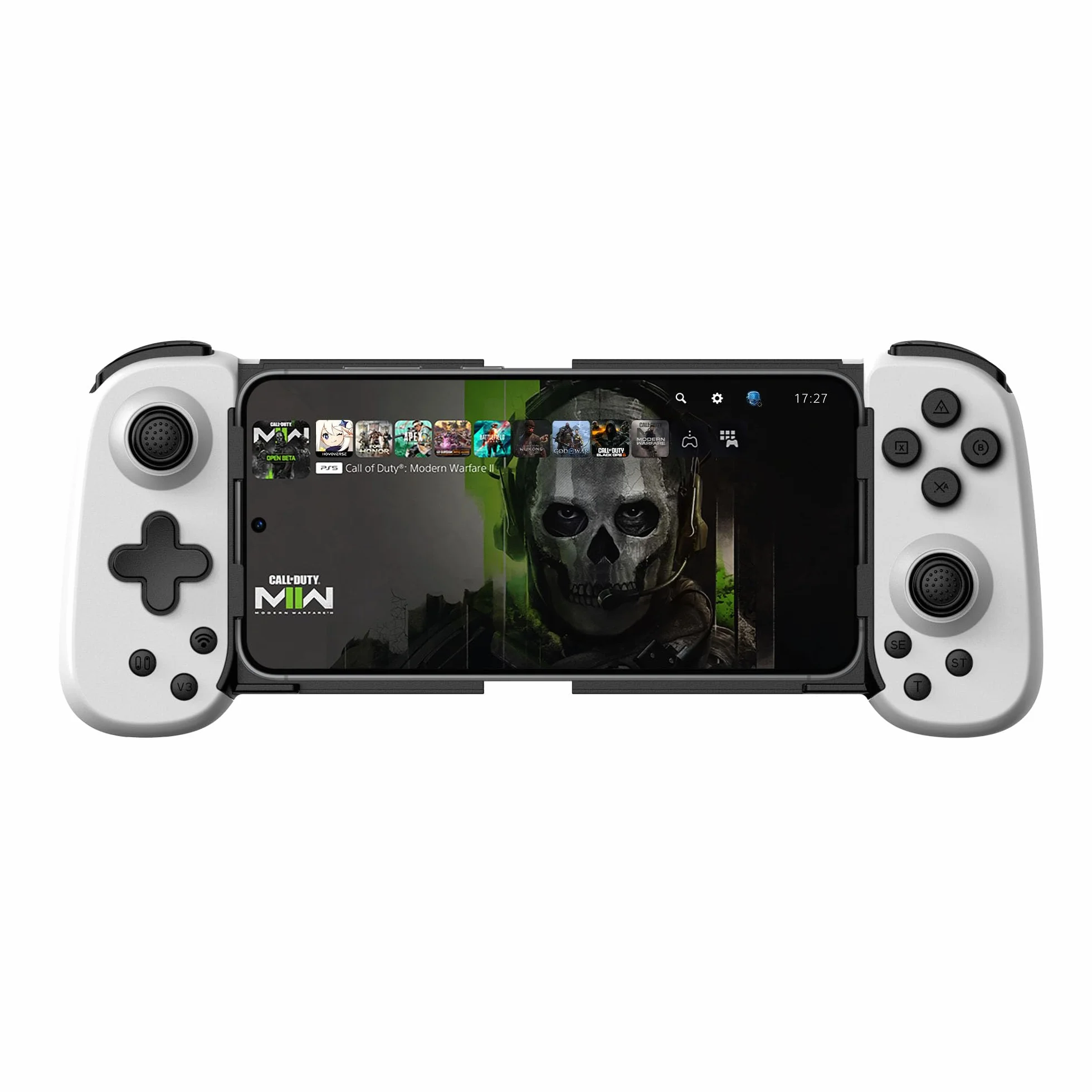 Joso Mobilny kontroler do gier do iPhone/Android/PC/Switch/PS4/PS3, Bluetooth Gamepad Joystick z turbo/6-osiowym żyro/ wibracjami, Play Call of Duty, Roblox, Genshin Impact, Cloud Gaming, gra zdalna