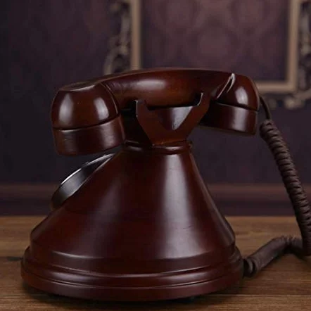 HJMMWT Telefon retro Zabytkowy telefon z litego drewna Zabytkowy telefon Biuro europejskie Stały telefon stacjonarny, domowy, amerykański