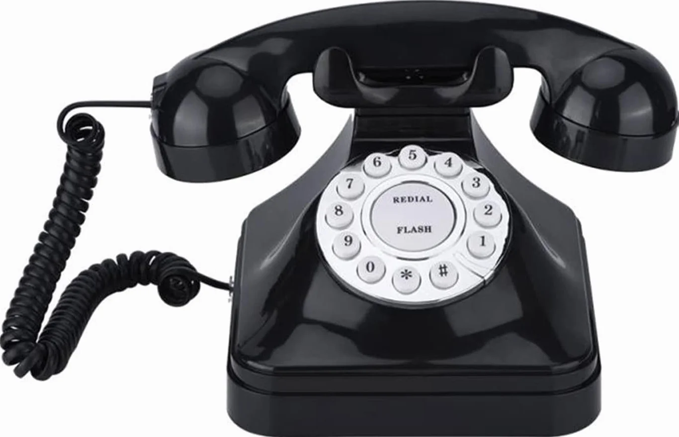 WangXLDD Klasyczny telefon w stylu retro w stylu vintage z przyciskiem staromodny telefon stacjonarny na biurko do domu biura hotelu i baru