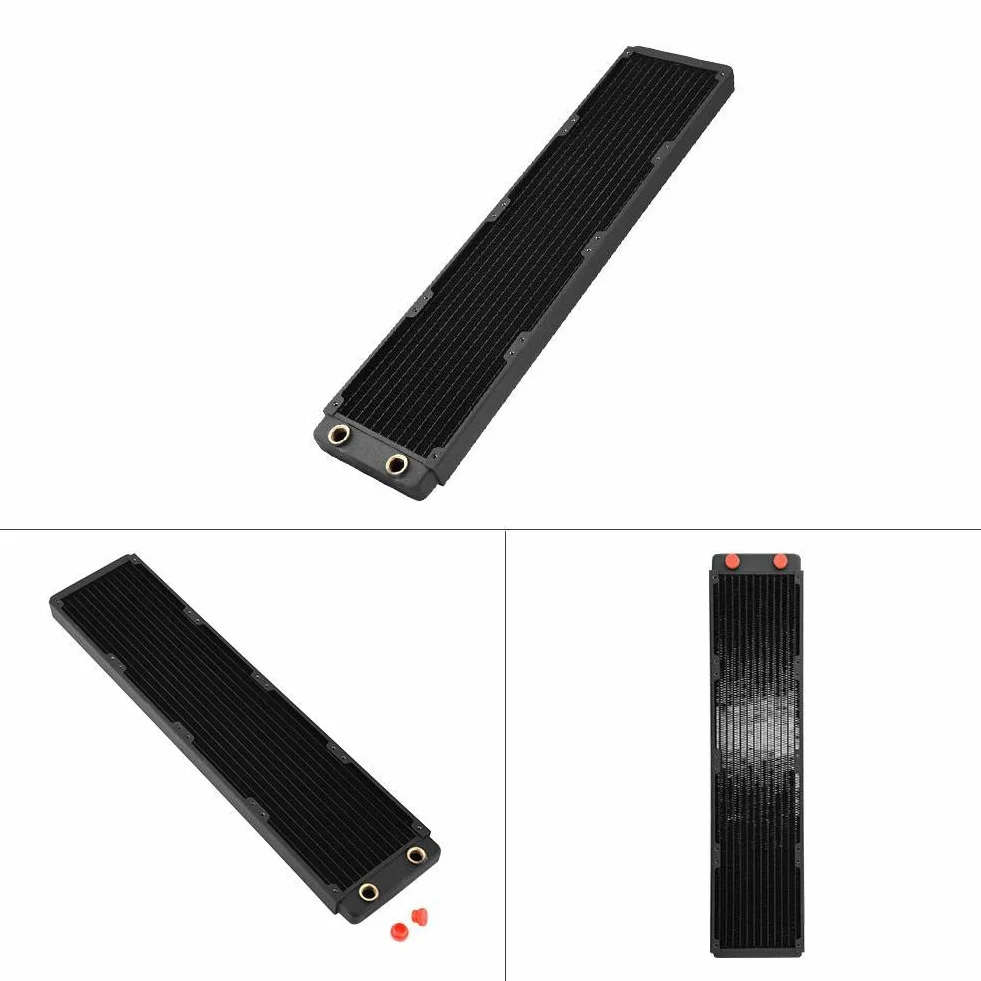 Miedziany grzejnik 480 mm, gwint G1/4, miedziany, chłodzenie wodą, chłodzenie wodą, wymiennik ciepła do PC, chłodzenie wodą (480 mm)