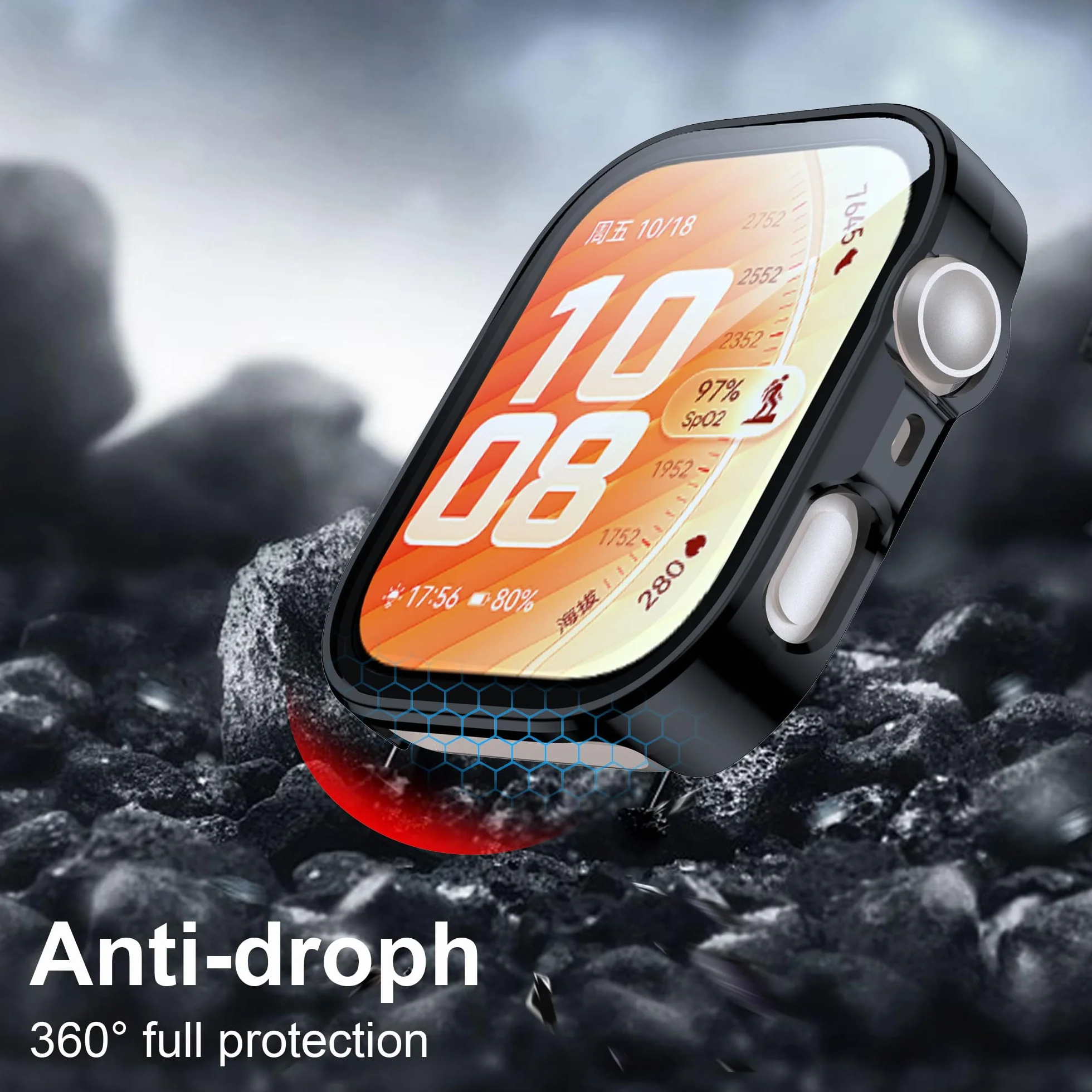 2 sztuki etui do Huawei Watch Fit 5 Pro etui ochronne z osłoną ekranu, twardy PC 360° Ultra cienki pokrowiec ochronny odporny na zarysowania pyłoszczelny - przezroczysty
