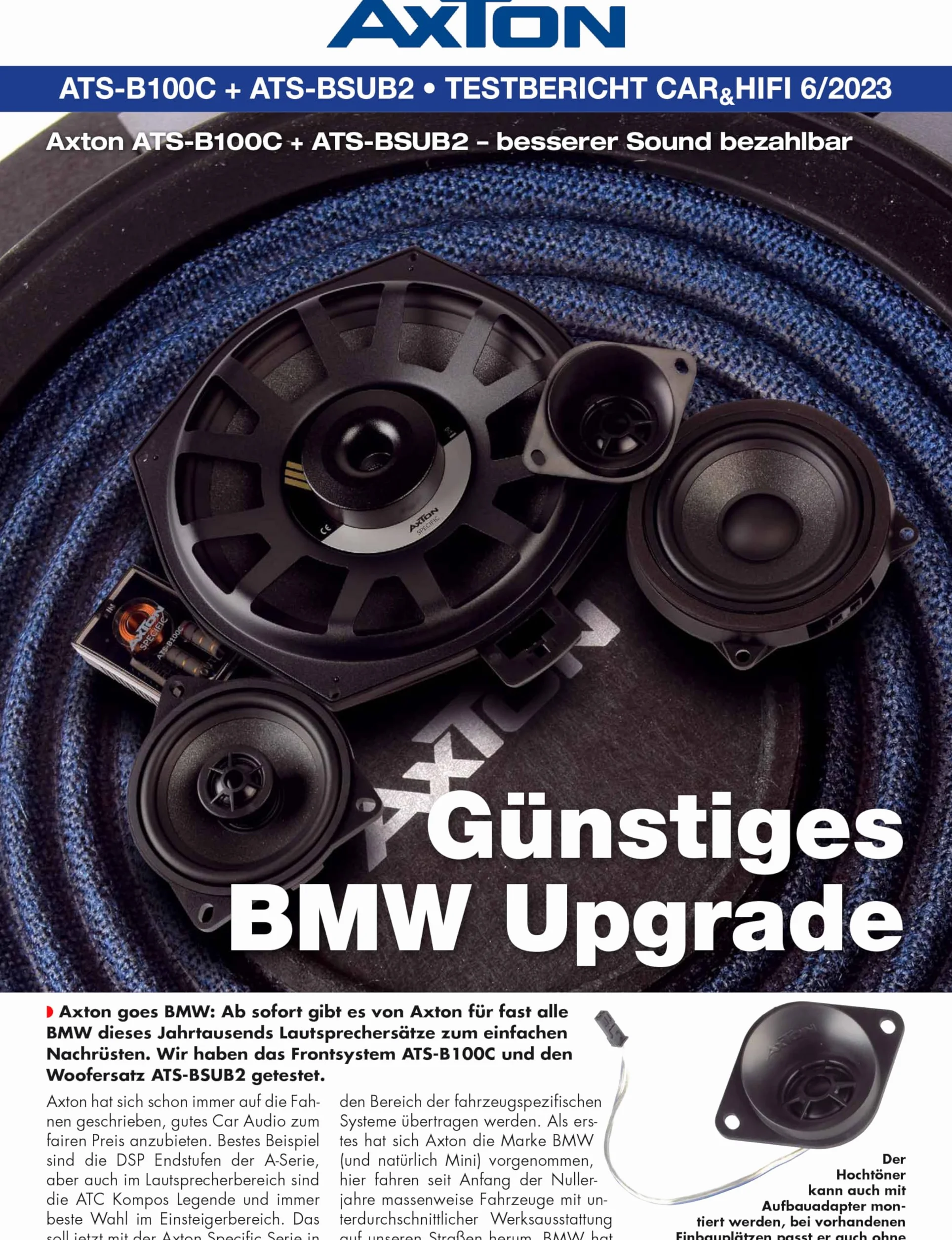 Axton ATS-BSUB2 | Specyficzny 20 cm podłogowy subwoofer dla BMW