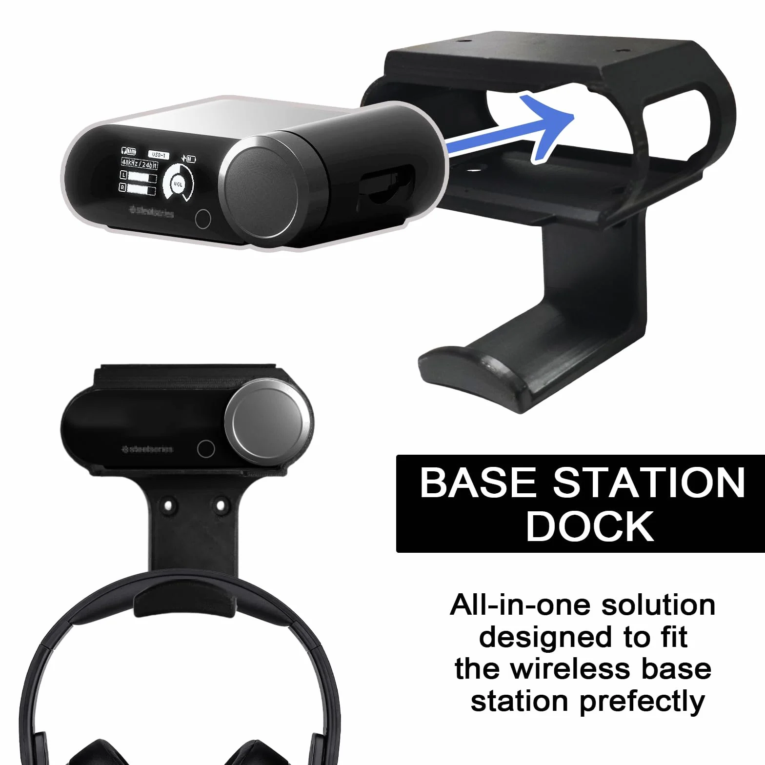 Stojak na słuchawki pod biurko do SteelSeries Arctis Nova Pro bezprzewodowa stacja bazowa ze stacją dokującą – Arctis Pro Wireless NOVA magnetyczny uchwyt Secretlab Magnus wersja, wieszak na