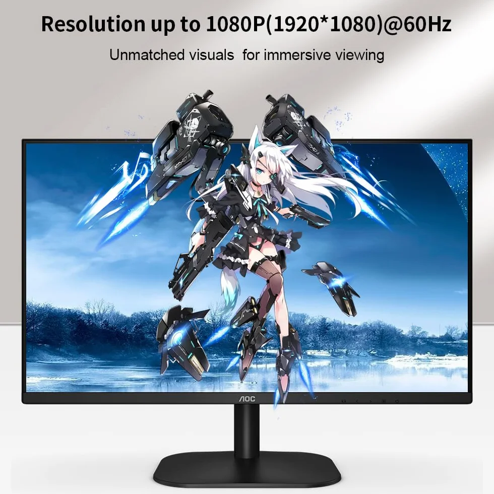 Kabel adaptera VGA na HDMI z dźwiękiem, VGA na HDMI kompatybilny z laptopem czarownicy / laptopem na monitor/telewizor, kabel konwertera VGA męski na HDMI męski do komputera