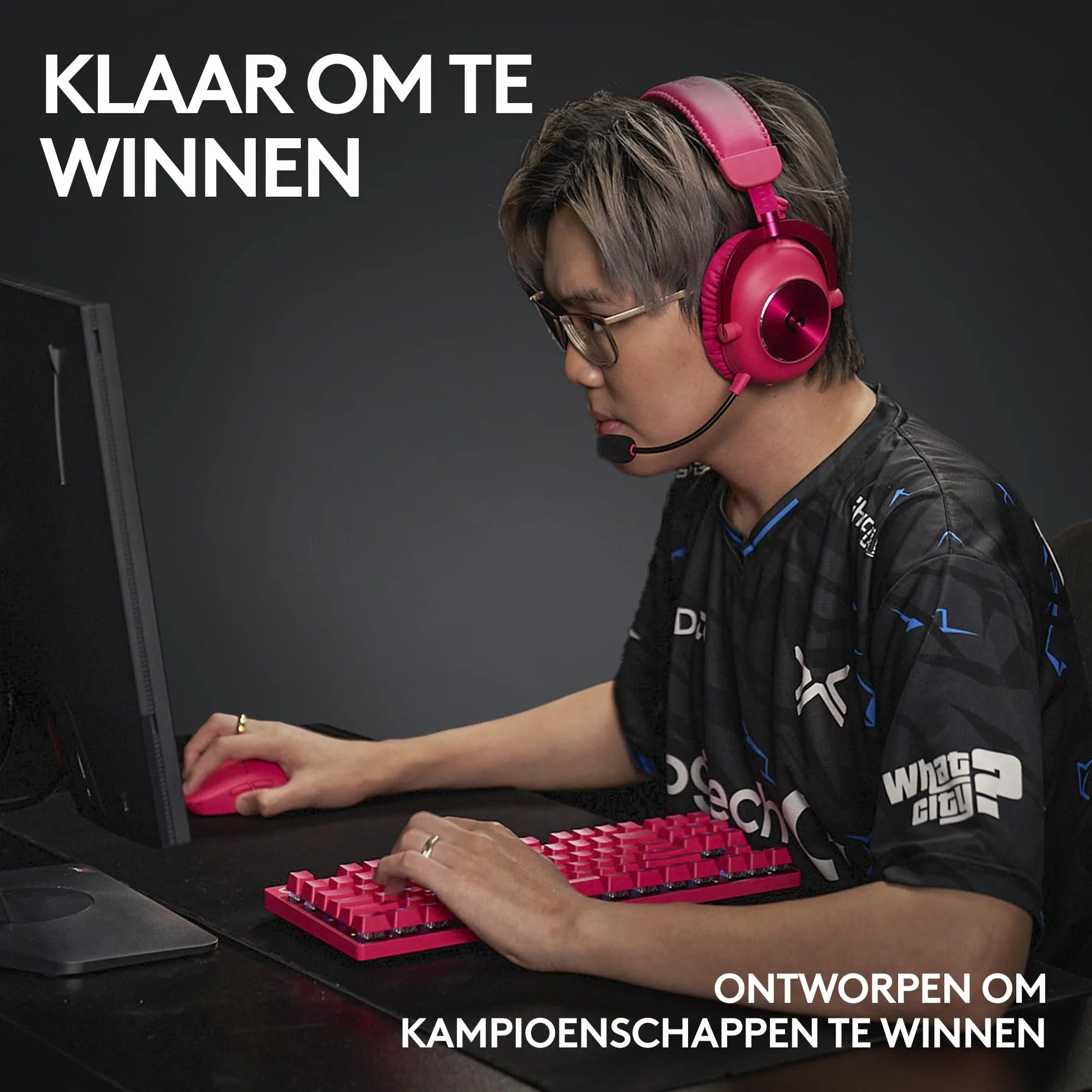 Logitech G PRO X TKL LIGHTSPEED Bezprzewodowa klawiatura do gier | AZERTY układ francuski, Tactile - Różowy