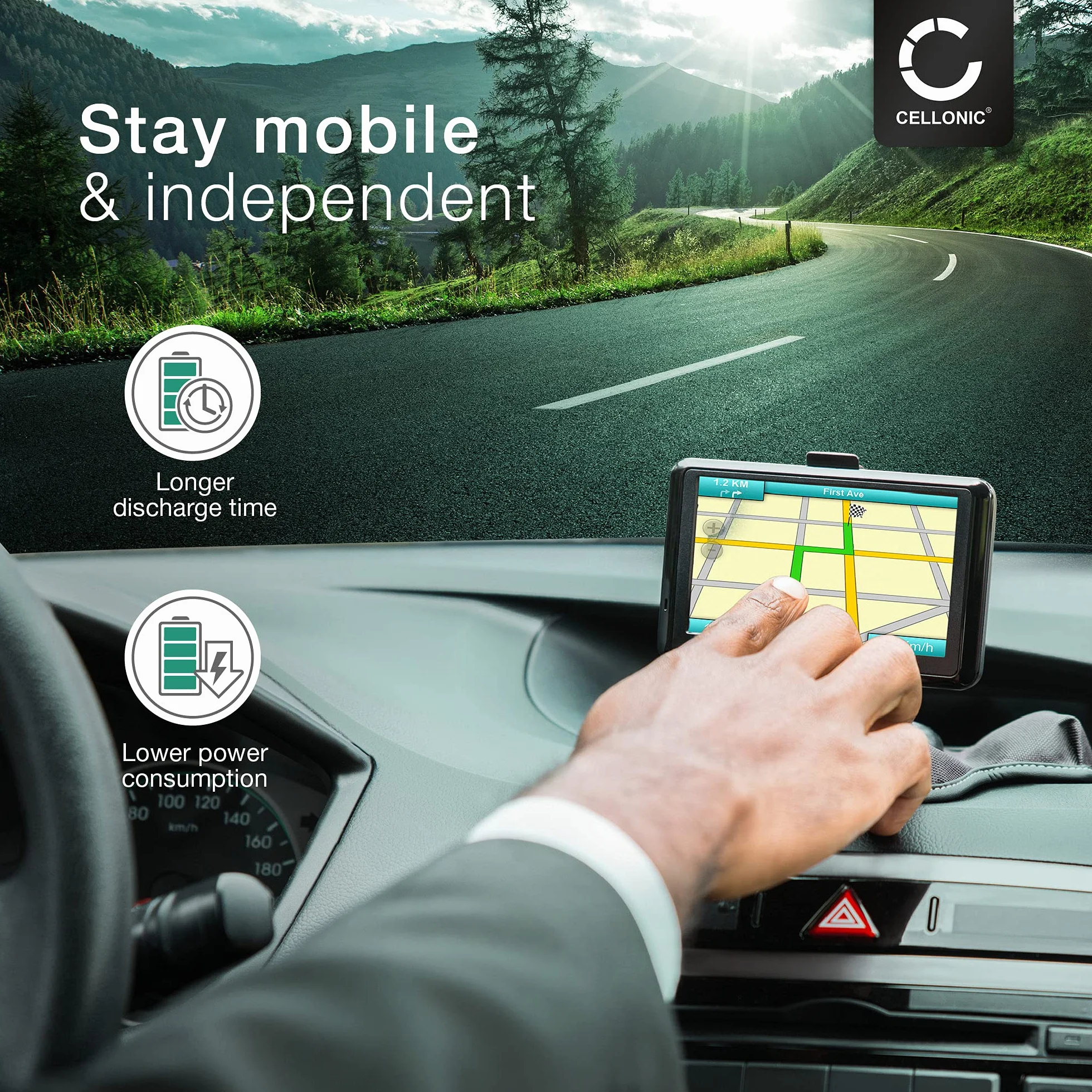 CELLONIC 1 x akumulator do nawigacji kompatybilny z Tomtom Go 6000, Go 5100, Go 5000, VFAD - (1100 mAh, 3,7 V) + zestaw narzędzi