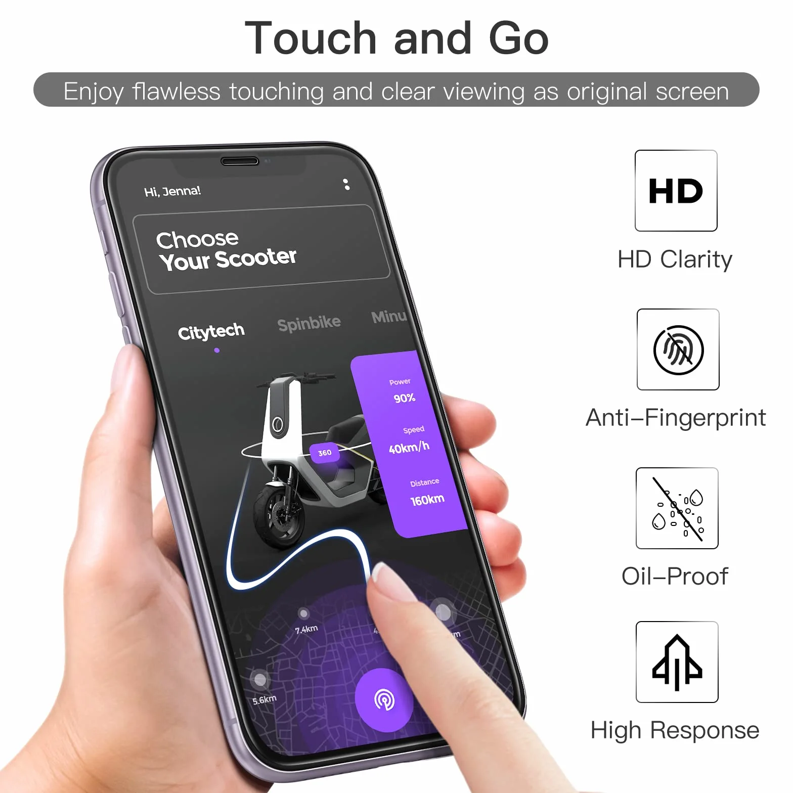 JETech Pełny Pokrycie Ochraniacz Ekranu dla iPhone 11/XR 6,1 Cala, Czarna Krawędź, Screen Protector z Szkło Hartowane Film Folia z Narzędzie Łatwej Instalacji, HD Przezroczyste, 3 Sztuki