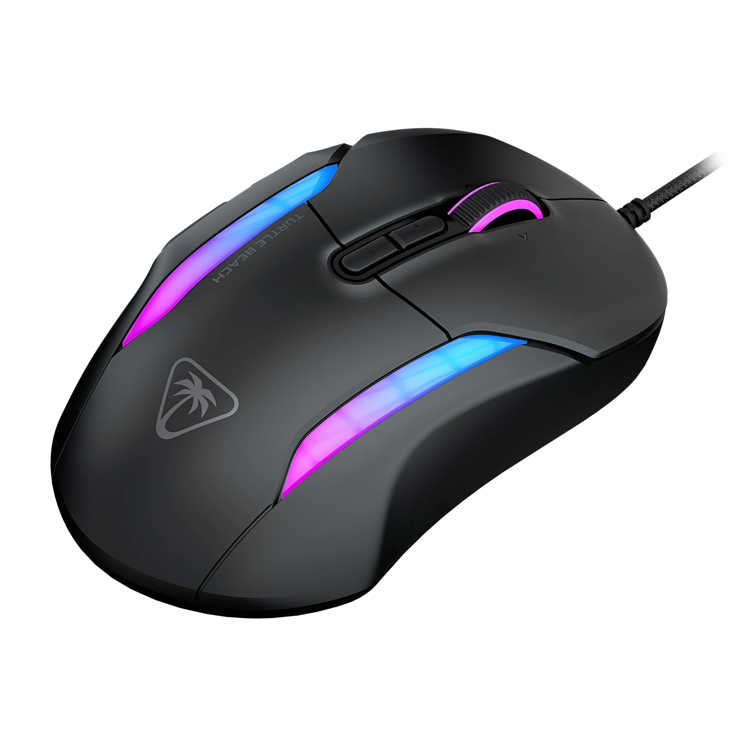 Turtle Beach Kone II Przewodowa ergonomiczna mysz do gier RGB, czujnik optyczny 26K DPI, prze??czniki optyczne 100 m, 23 konfigurowalne wej?cia, kó?ko przewijania 4D, czyste ?lizgacze PTFE, popielaty