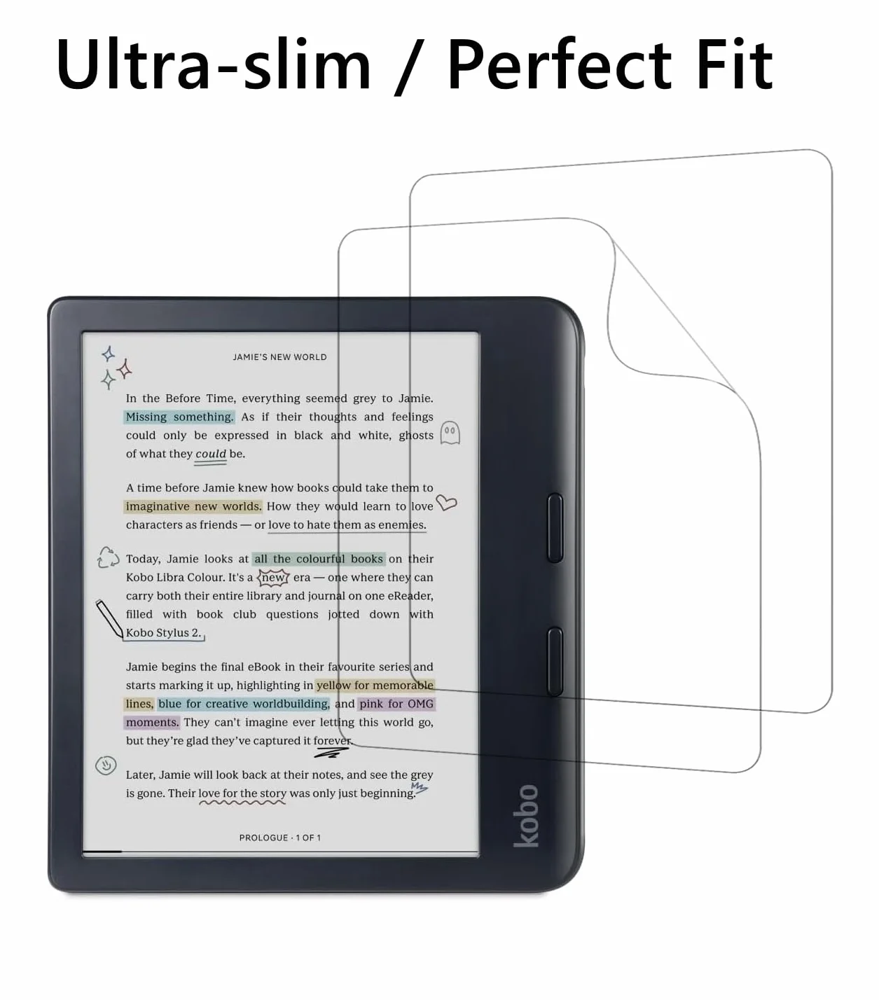 Antyrefleksyjna folia ochronna do Kobo Libra Colour/Kobo Libra 2 eReader 7" / Kolorowa osłona ekranu Libra 2 (3 sztuki)