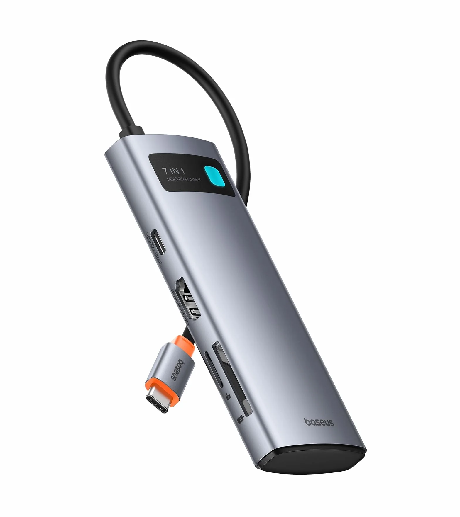 Baseus Koncentrator USB C 7 w 1 z 4K@60Hz HDMI, 100W PD, 3 USB A, Czytnik Kart SD/TF do Laptopów MacBook,Surface Pro,iPad Steam Deck,Samsung
