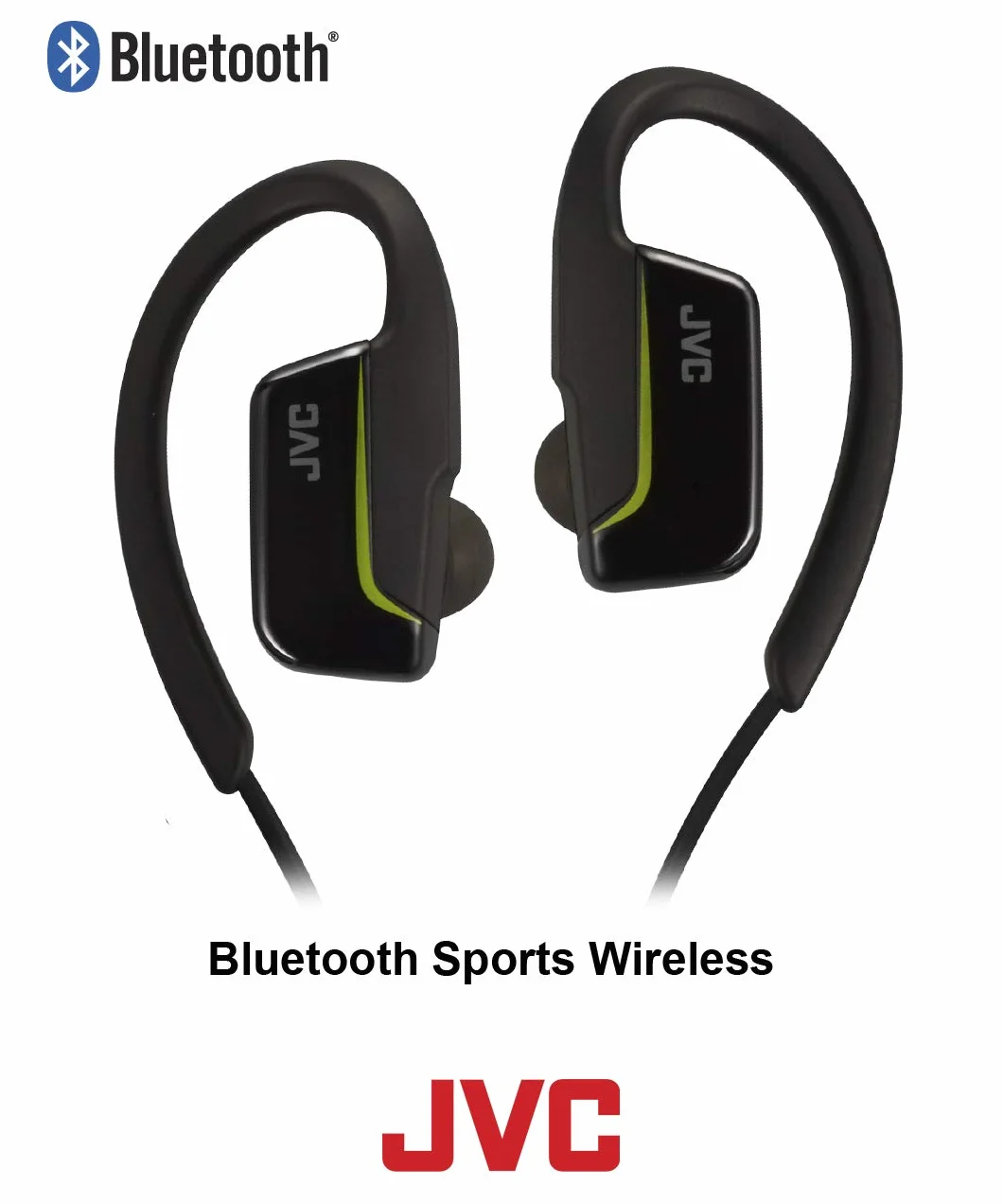 JVC HA-EC30BT-BE AE bezprzewodowe słuchawki sportowe Bluetooth z pałąkiem nausznym – czarne