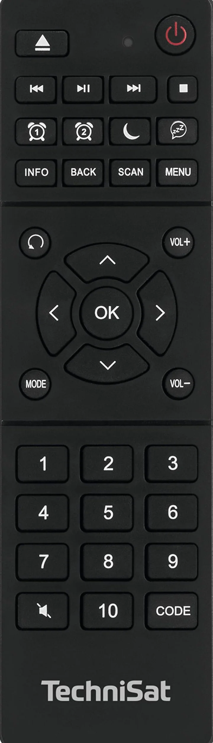 TechniSat TechniControl DAB+ – uniwersalny pilot zdalnego sterowania do wybranych radiów cyfrowych DAB+ firmy TechniSat, czarny