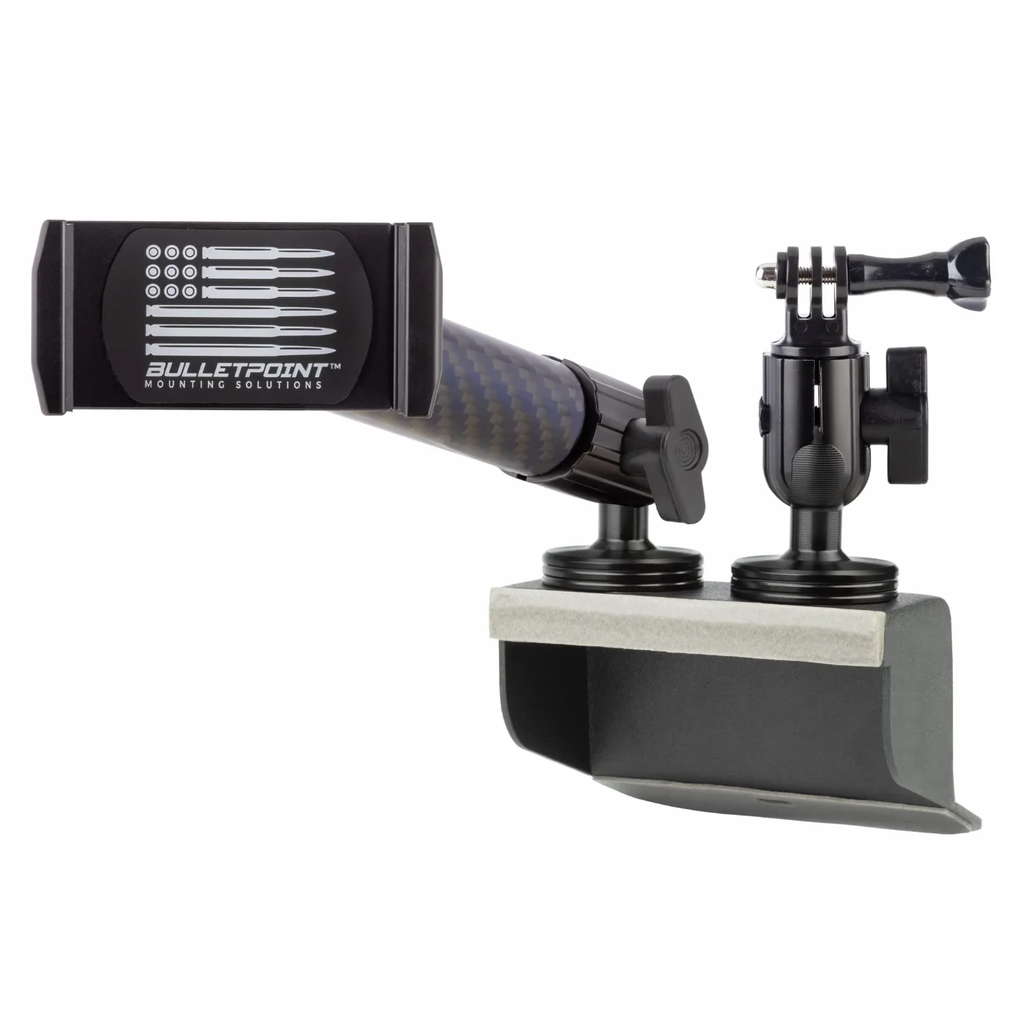 Uchwyt kulowy na deskę rozdzielczą kompatybilny z Jeep Wrangler JK JKU 2011-2018 uchwyt kulowy 20 mm (podwójna kula, metalowa podstawa z uchwytem na telefon + uchwyt na kamerę sportową)