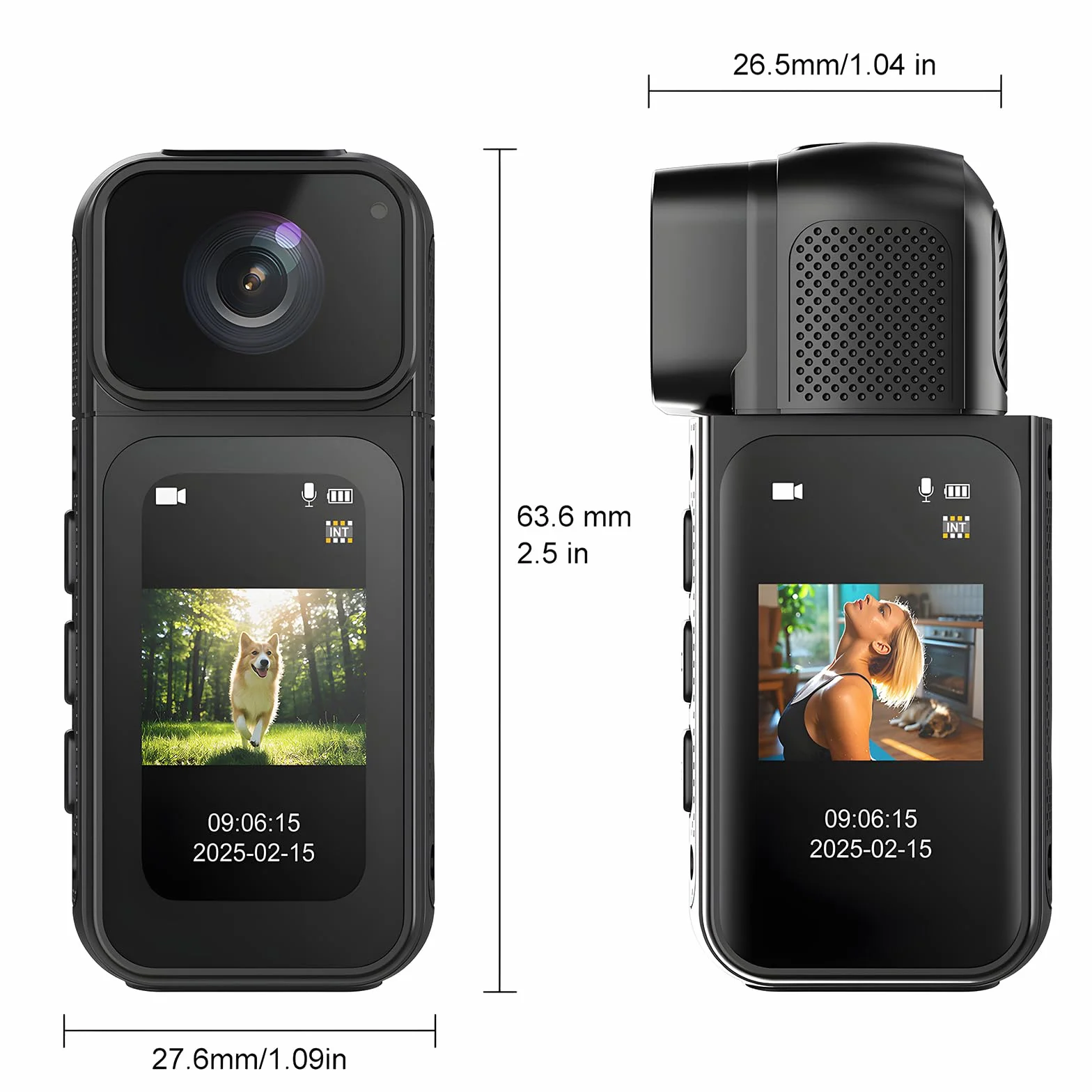 Action Camera 180 ° obrót obiektyw kamera WiFi, 2.7K z 170° szeroki kąt, kamera akcji do kasku i ciała