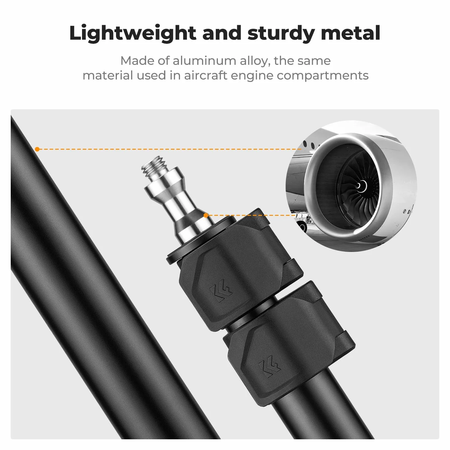 K&F Concept Uchwyt na biurko, uchwyt na aparat z kulą 360° i klipsem na telefon, regulowany uchwyt oświetleniowy 40,6–94 cm, uchwyt stołowy C, do lustrzanek