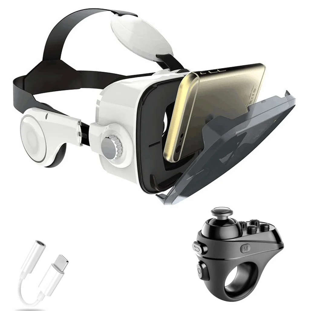Okulary VR, zestaw słuchawkowy z wirtualnej rzeczywistości, zestawy słuchawkowe VR obsługują Android i IOS, połączenie Bluetooth dla iPhone 13 Pro Max/13 Pro 13/12/11, do Samsung Galaxy S21, Huawei, Xiaomi (Kolor: E, rozmiar: Ios )