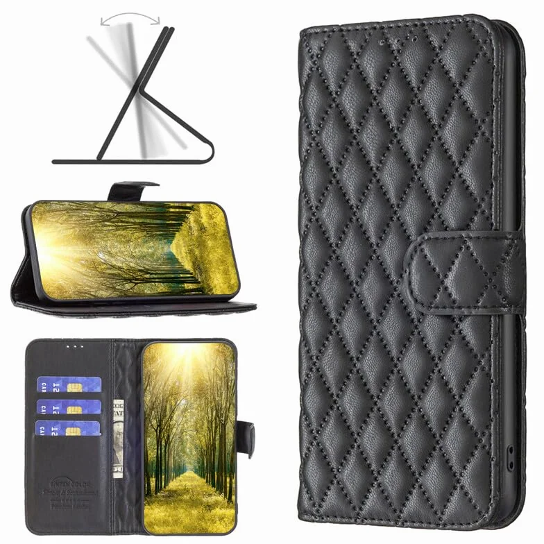 Generic etui kompatybilne z Samsung Galaxy S24 FE (kolor: fioletowy) siatka stylowy skórzany portfel z klapką magnetyczne etui tył silikonowy pokrowiec