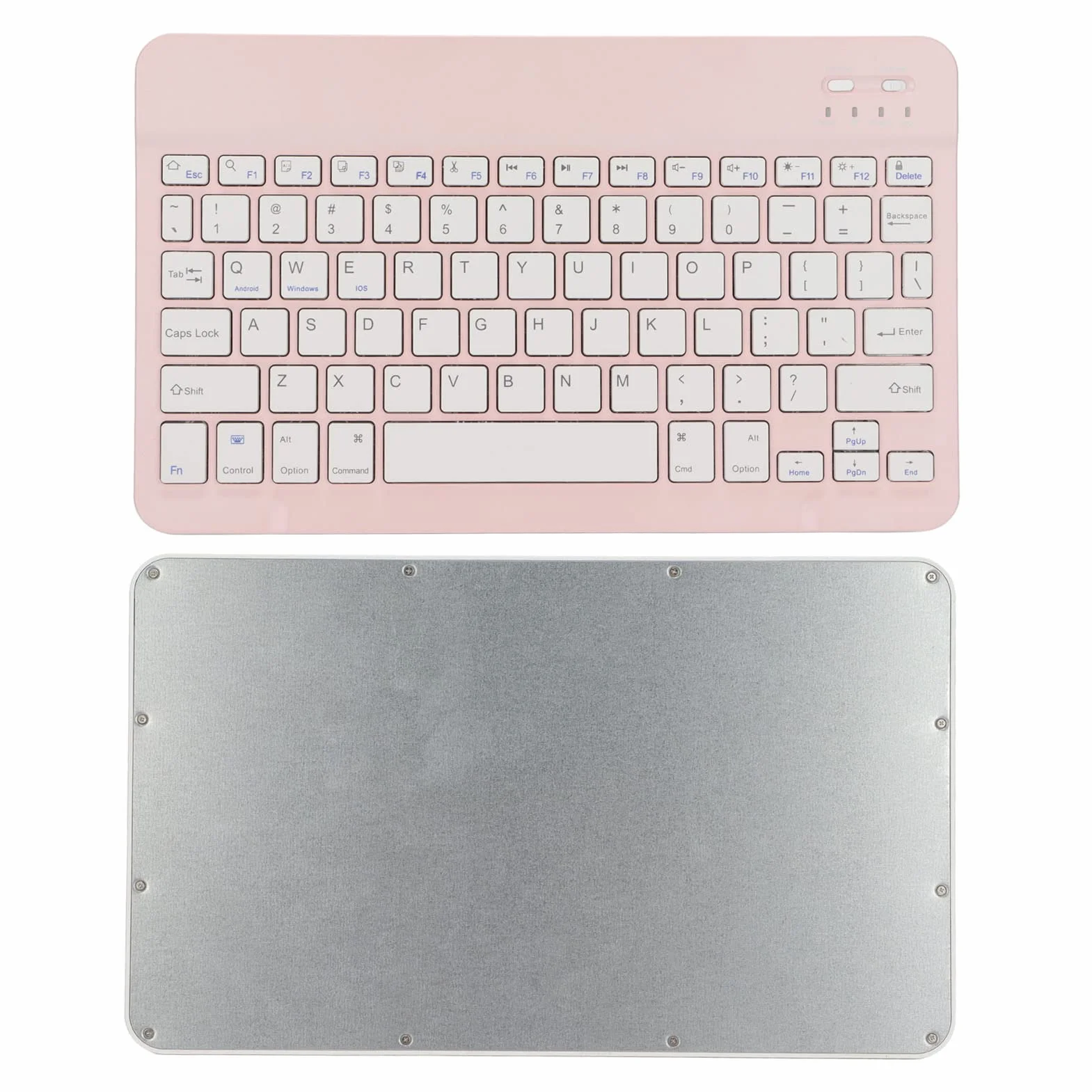 Bezprzewodowa Klawiatura Bluetooth, Uniwersalny Kompaktowy Ergonomiczny Telefon Komórkowy/tablet/laptop/komputer do Pisania, dla Systemu Android/IOS/Windows(różowy)