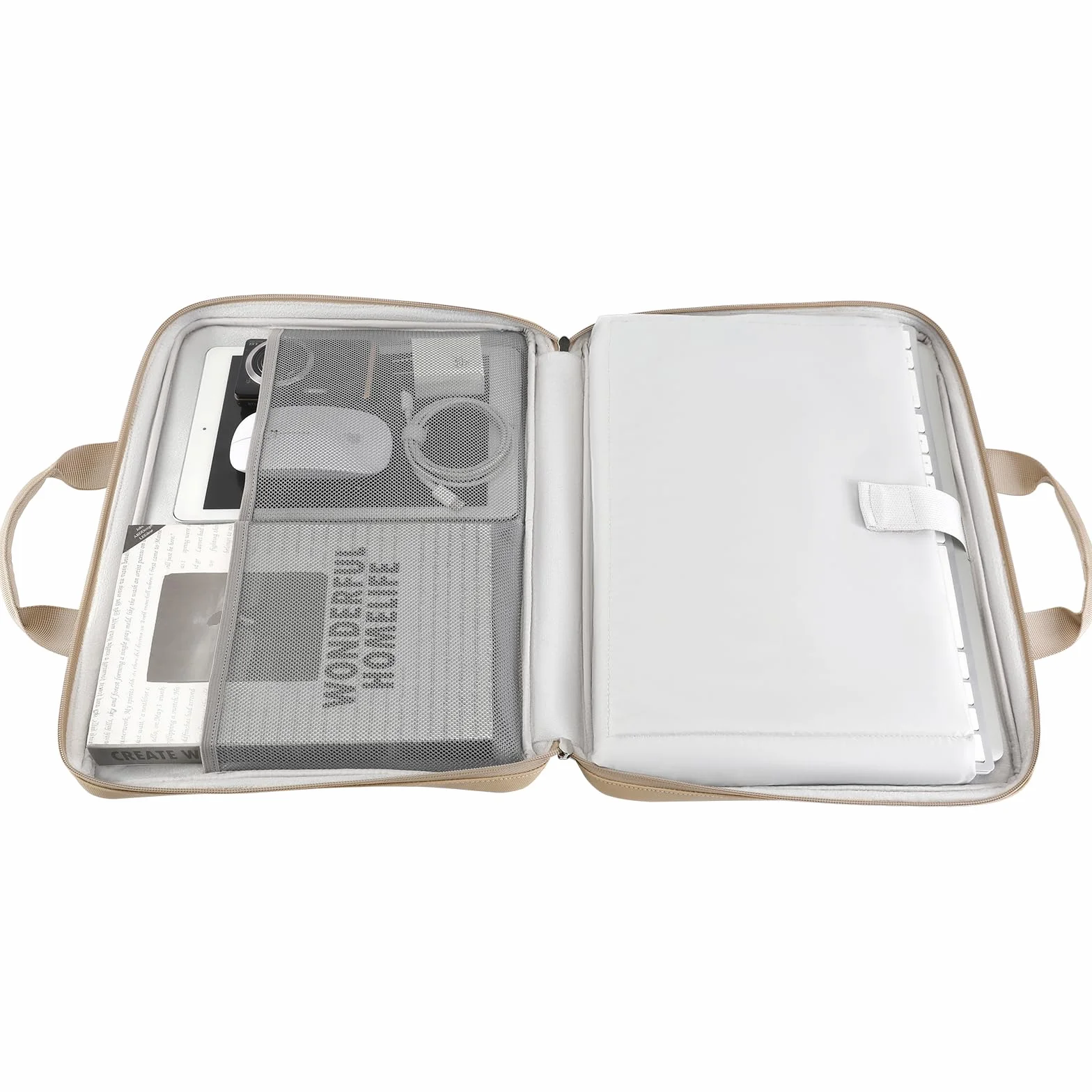 DOMISO Torba na laptop 17 cali, wodoszczelna osłona z uchwytem, etui do notebooka, PC Case do 17,3 cala Lenovo / HP / Acer / Chromebook / Dell / MSI, beżowa