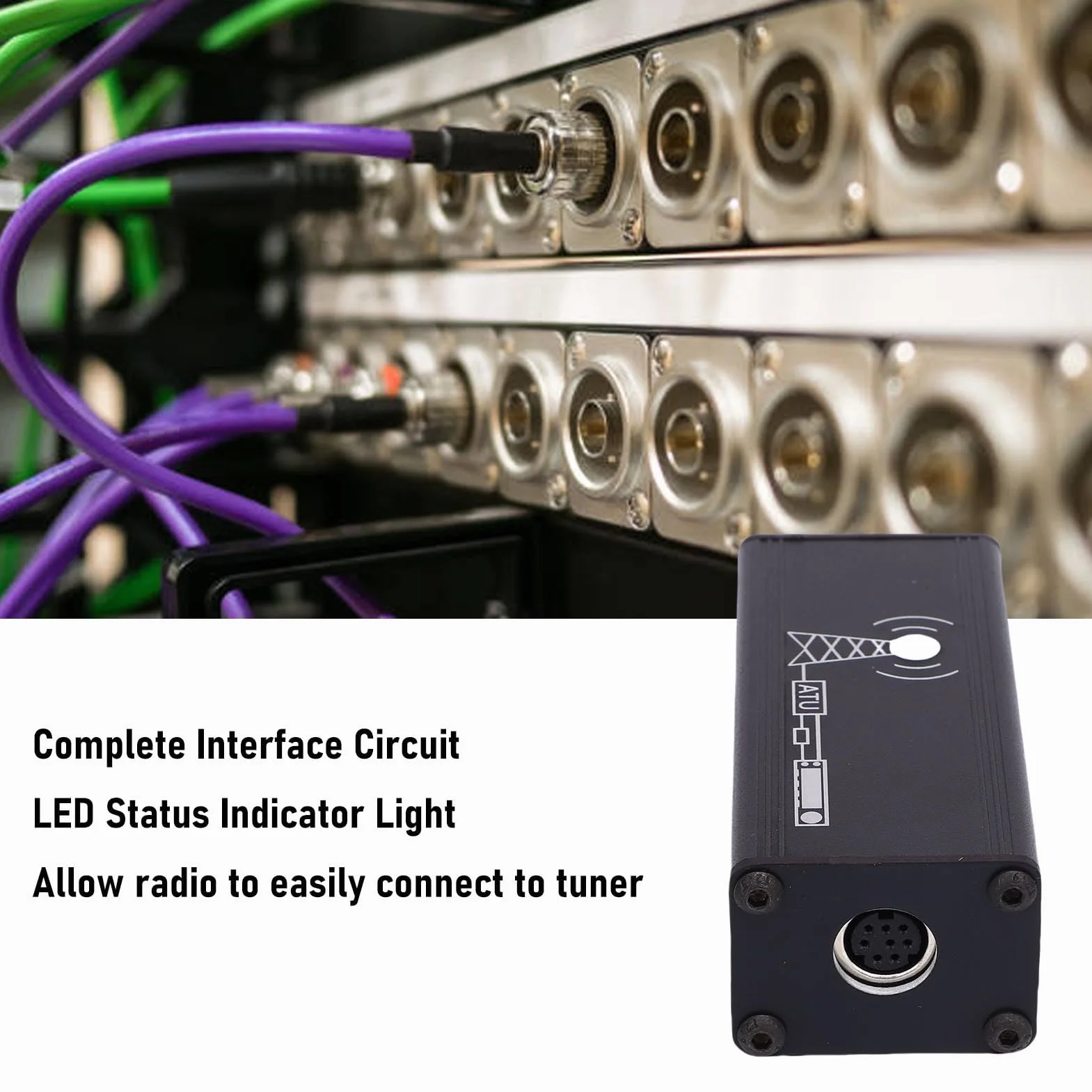 Asixxsix Konwerter tunera antenowego, 4-przewodowy protokół interfejsu maszynowego dla radiotelefonów, z diodą LED, do modeli DX10, FTDX101, FTDX3000, 991, 891, 897, 450D
